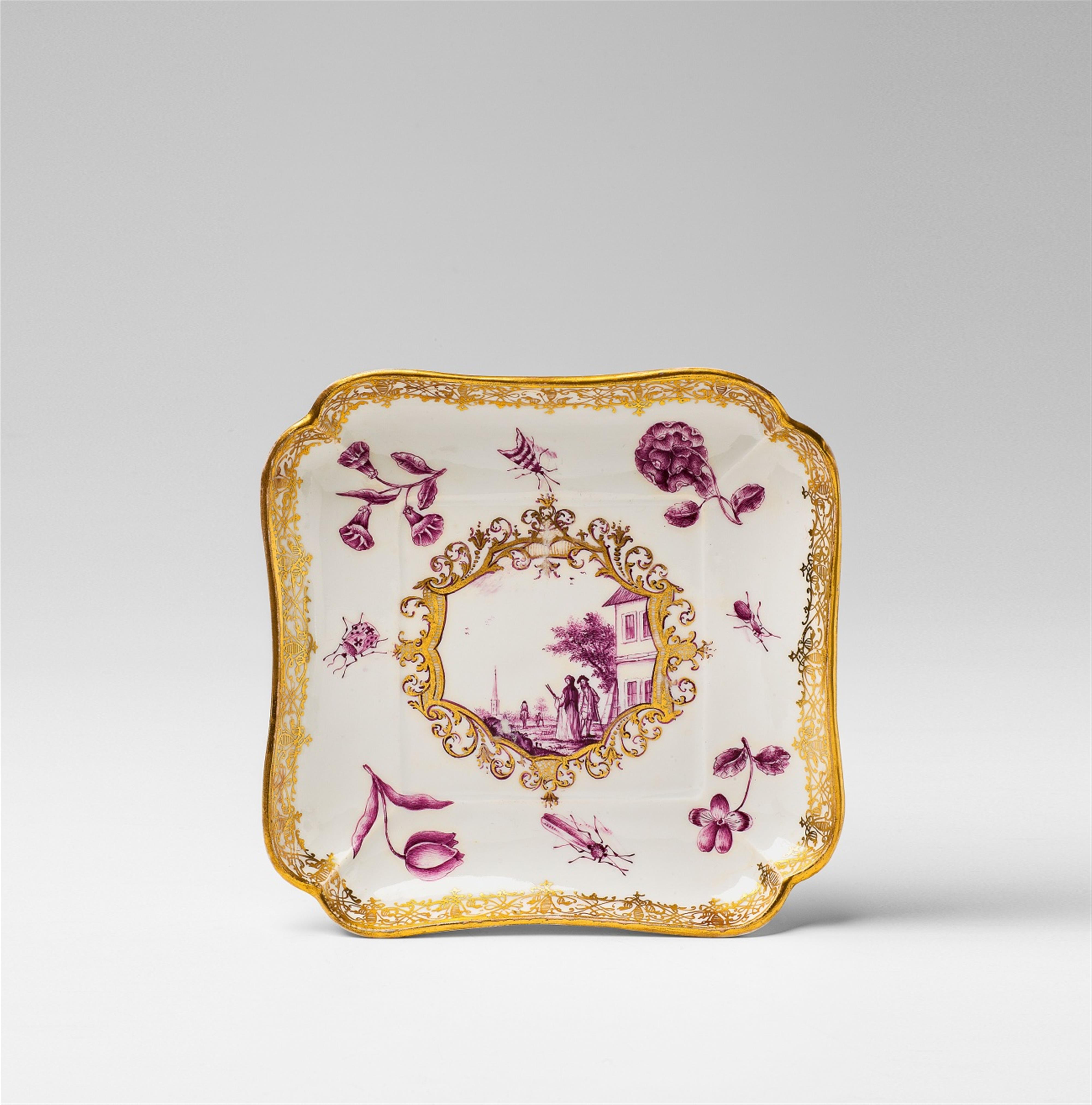 A rectangular Meissen porcelain dish - image-1