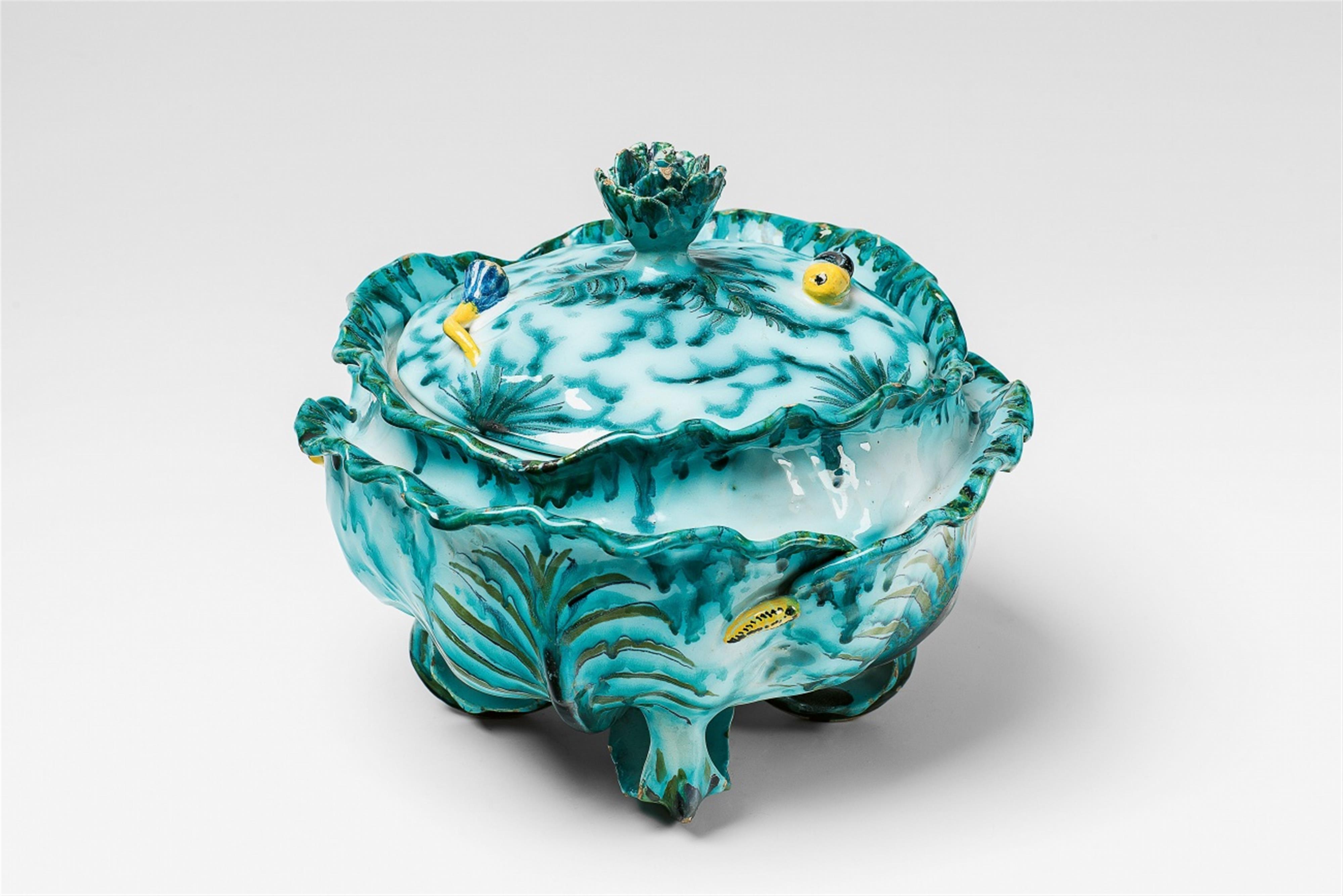 A faience tureen formed as a cabbage - image-1