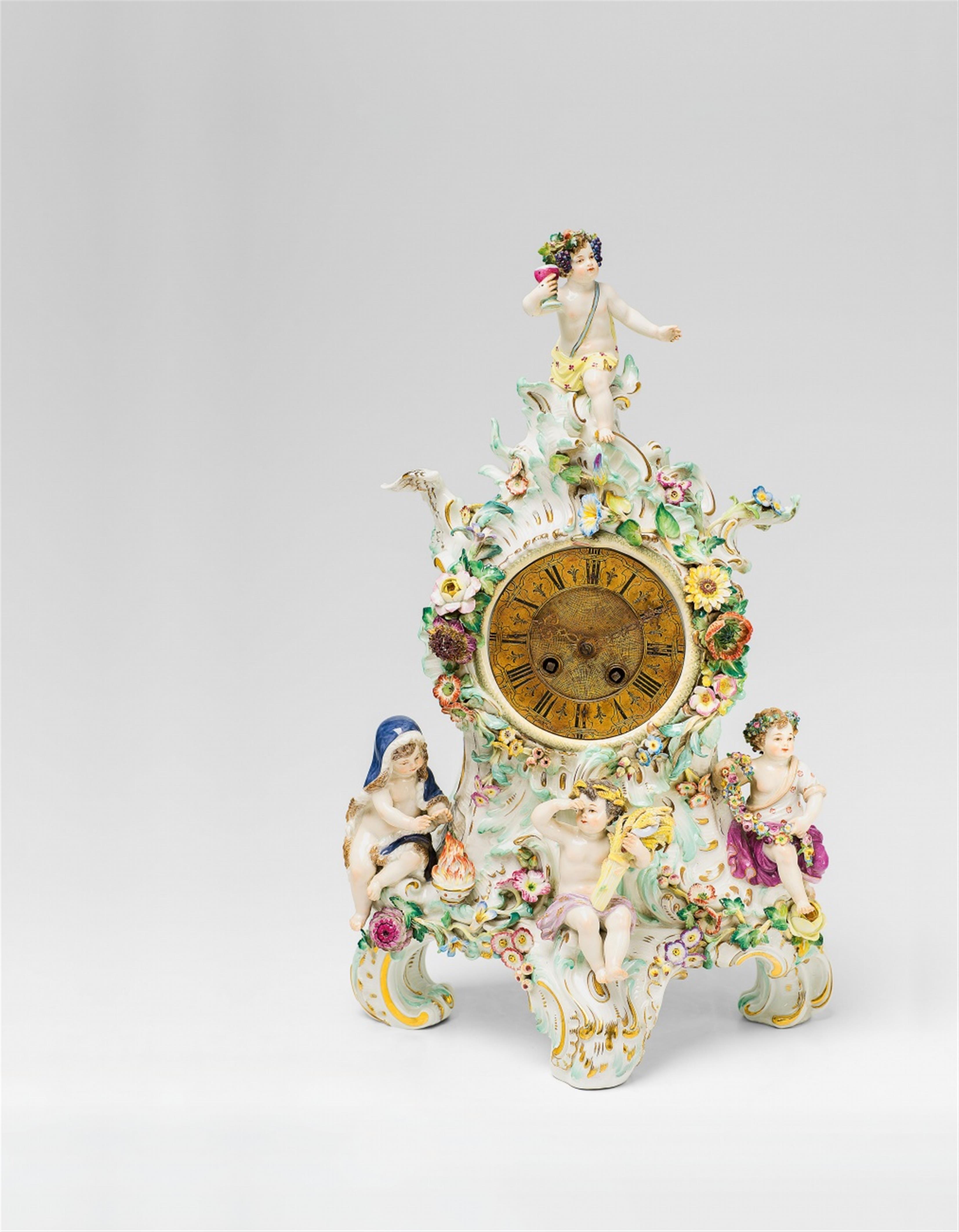 A Meissen porcelain "four seasons" clock case - image-1