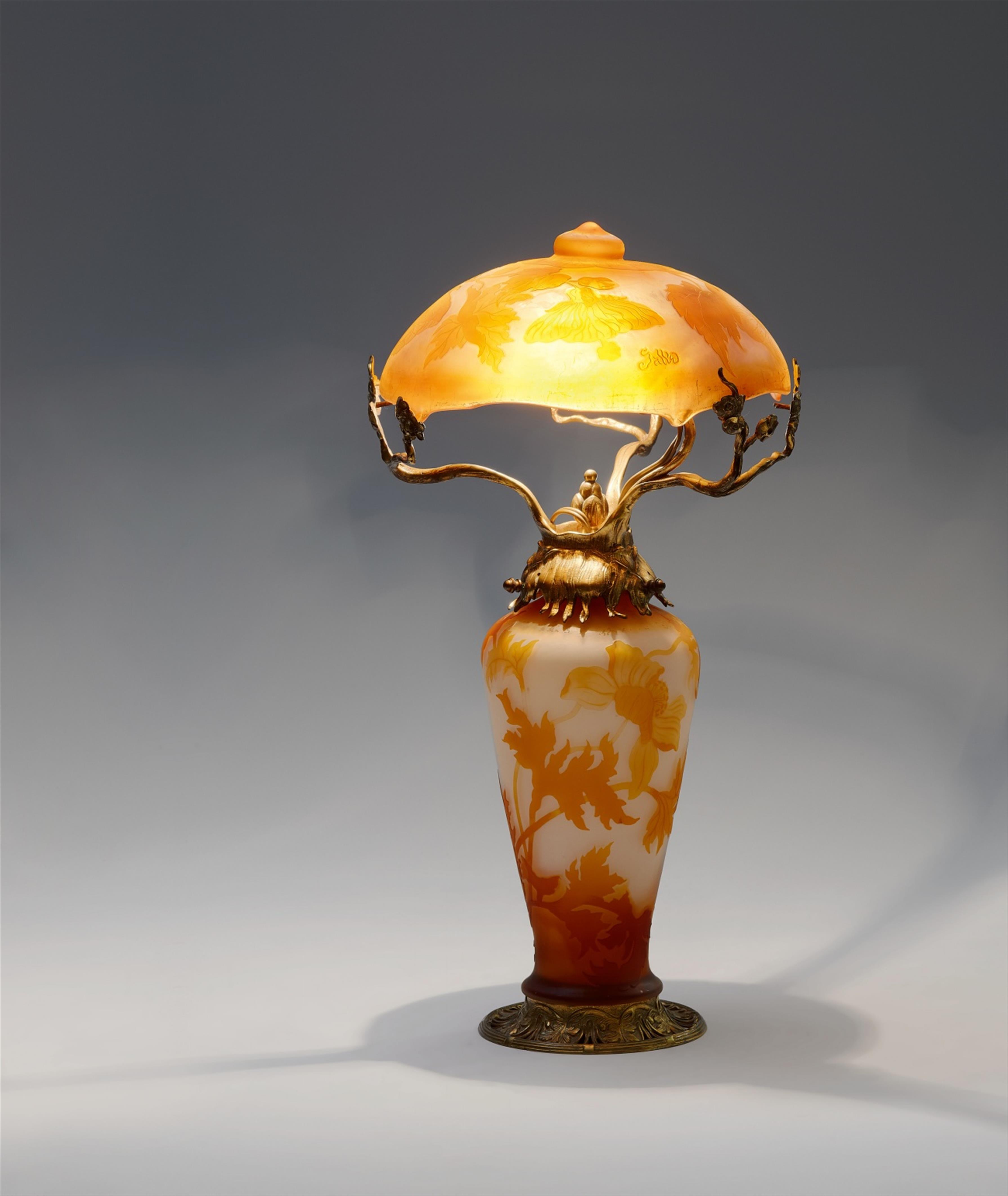 An Emile Gallé cameo glass table lamp - image-2