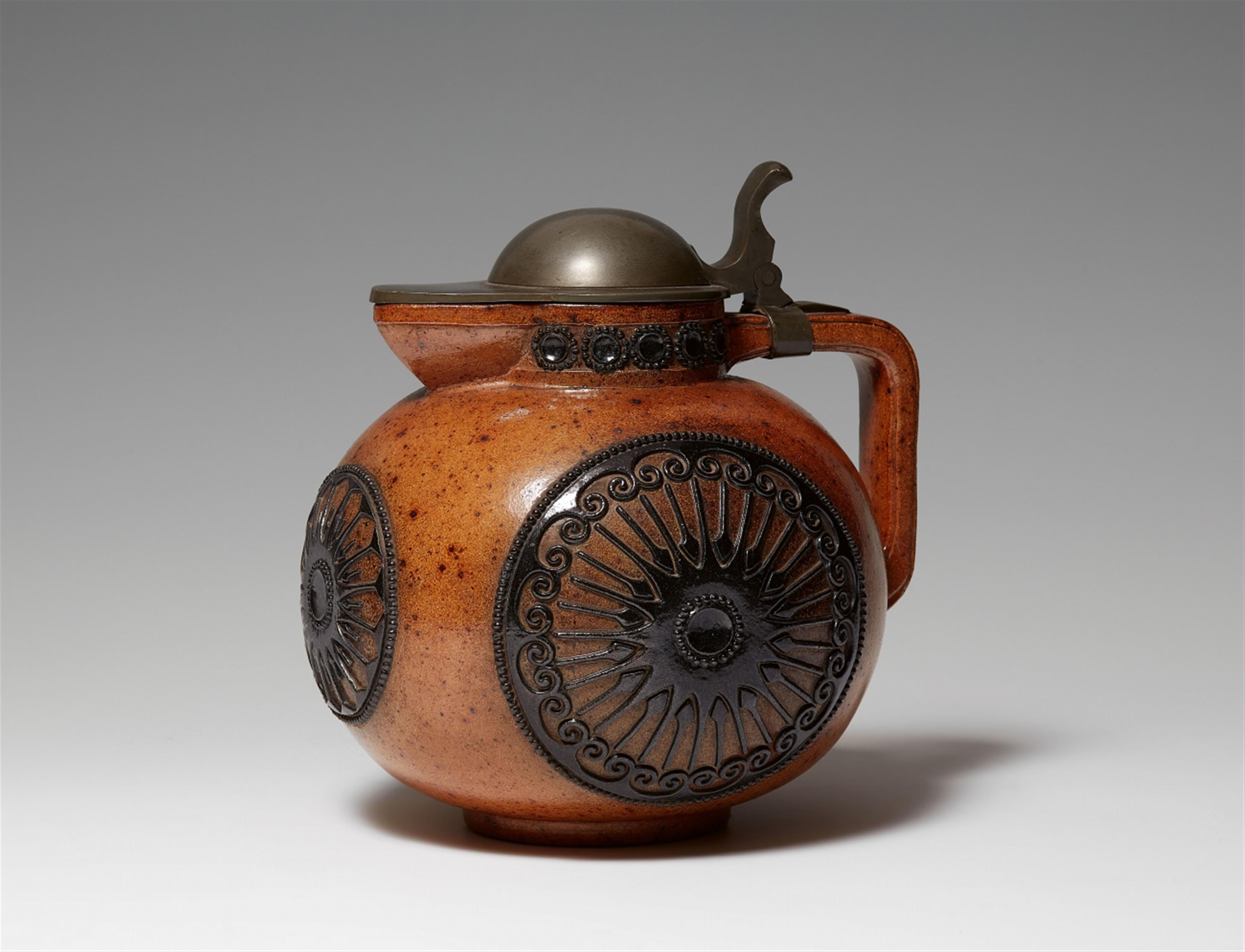 A Jugendstil salt glazed stoneware jug - image-1