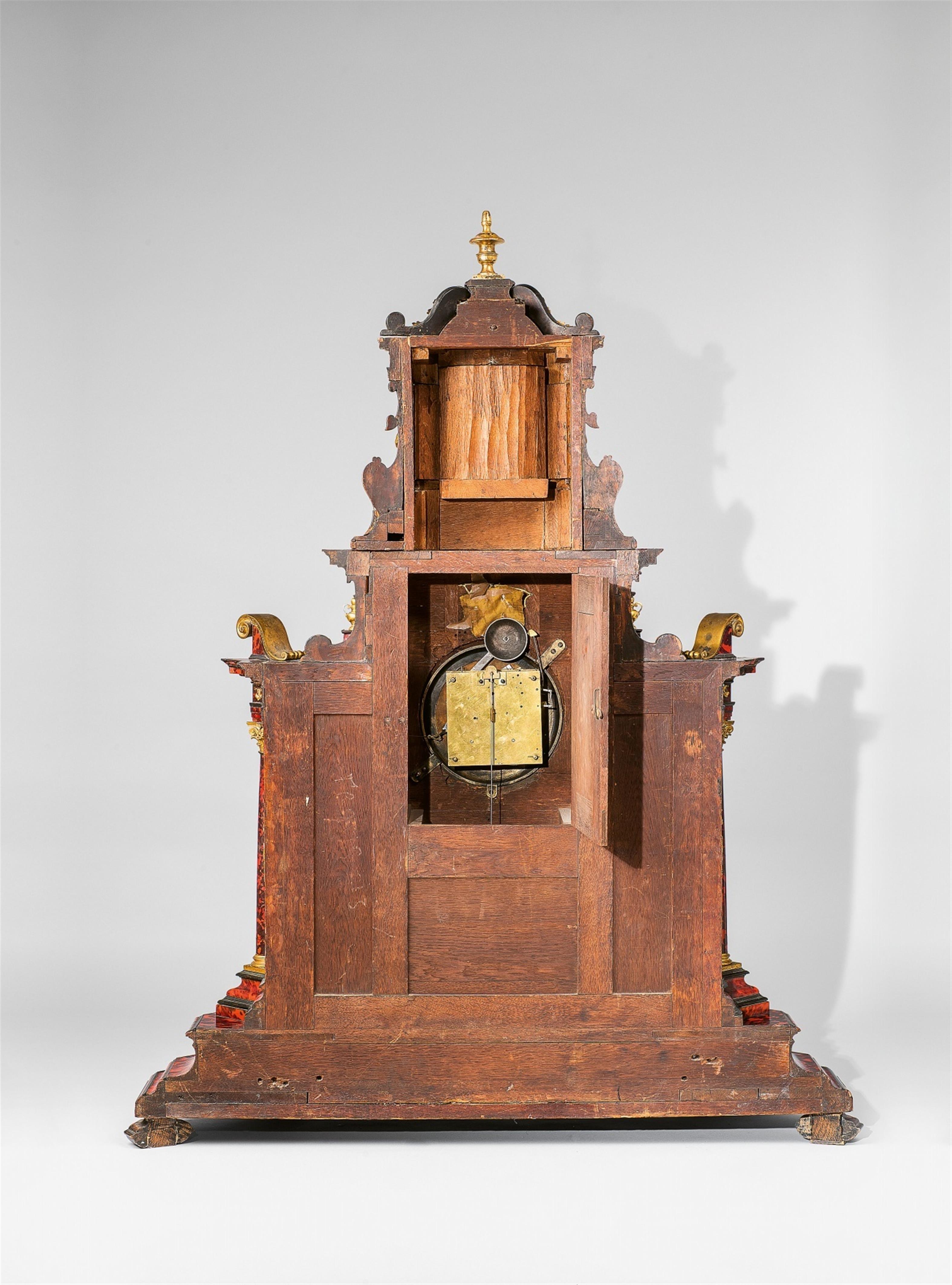 A splendid Augsburg tortoiseshell veneer cabinet and clock - image-6