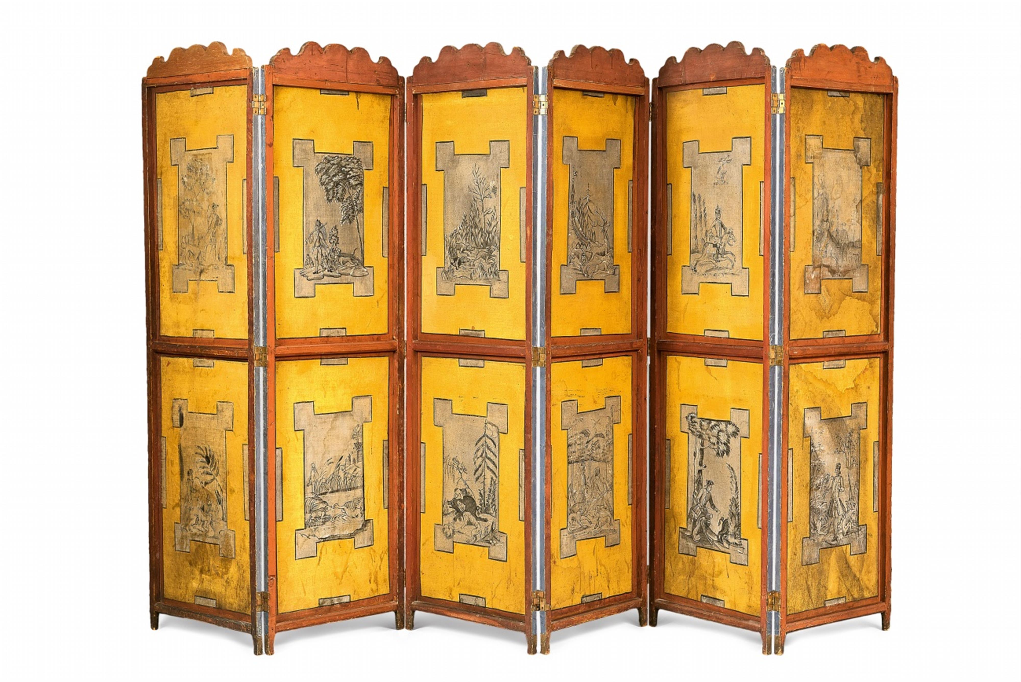 A German painted folding screen - image-5