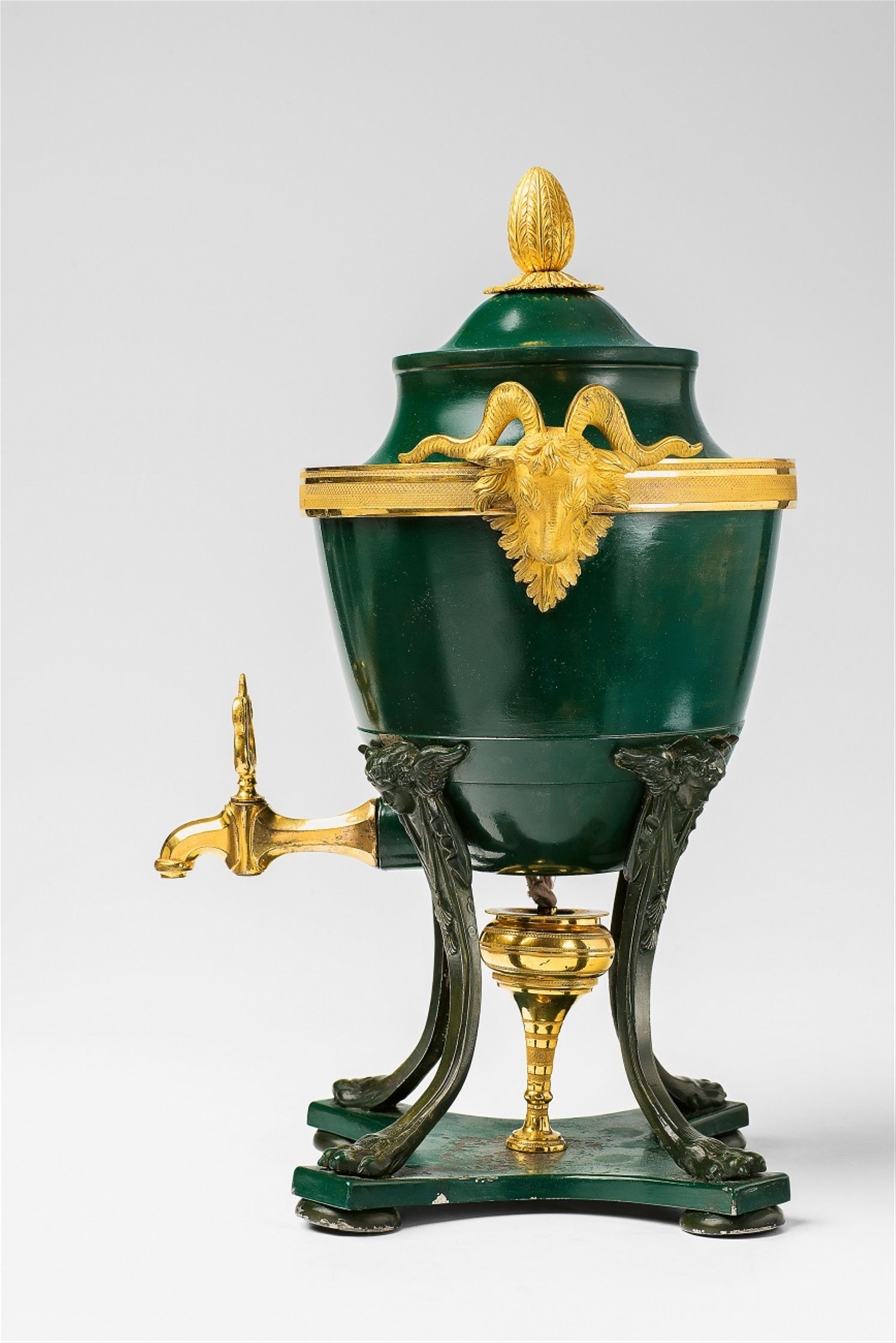 An ormolu-mounted Neoclassical lacquer samowar - image-1