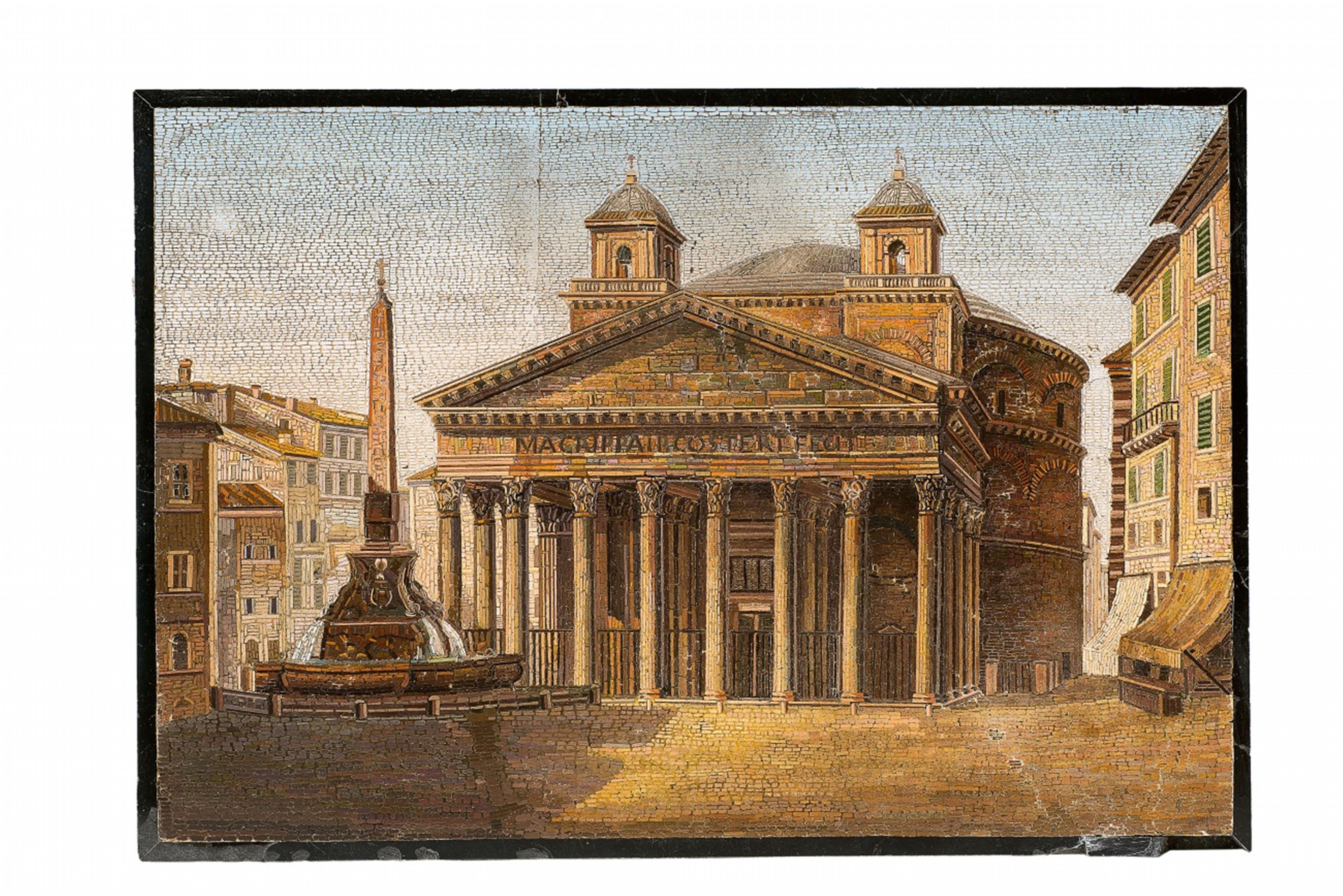 A micromosaic panel with a view of the Pantheon - image-1