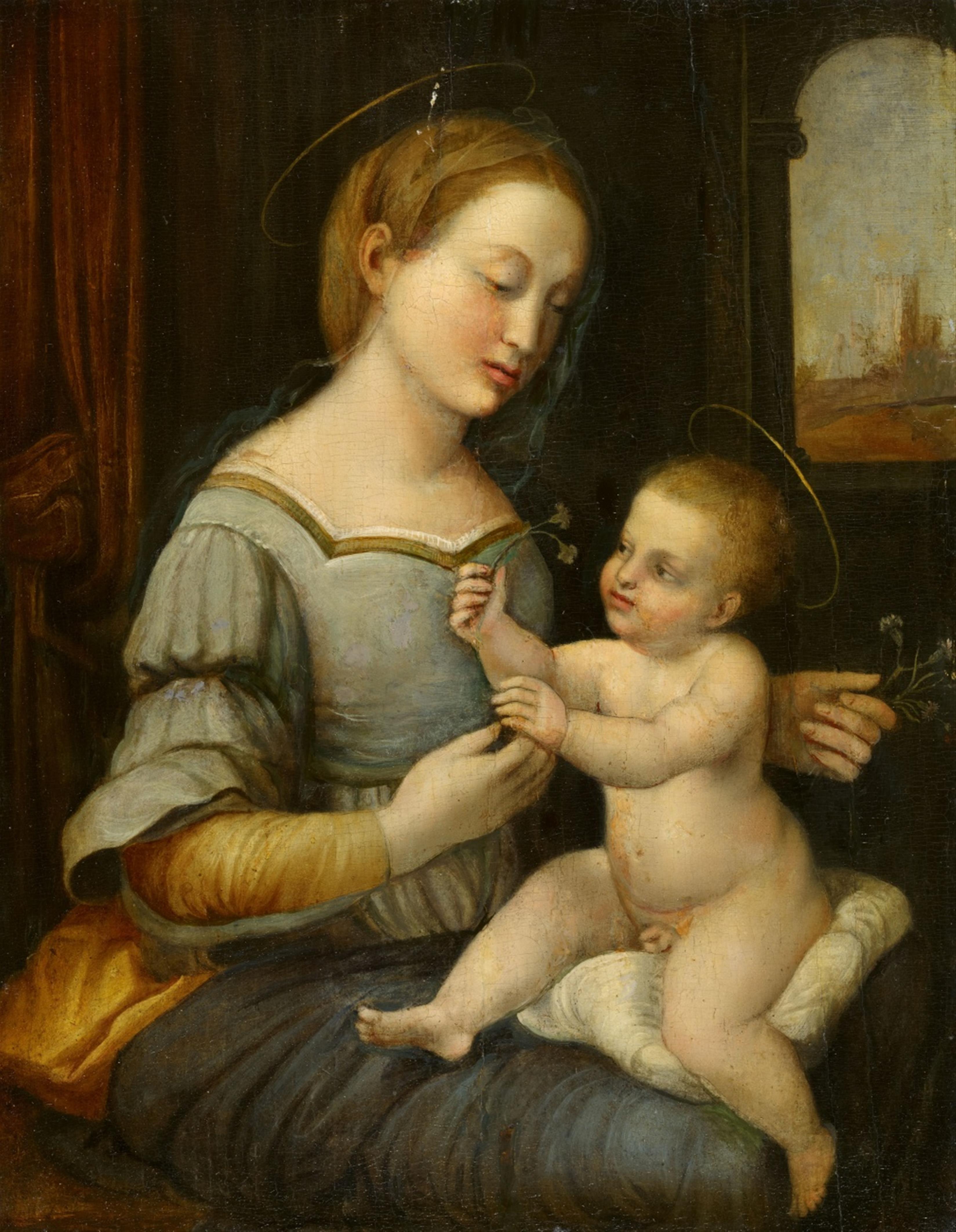 Italienischer Meister des 16. Jahrhunderts - Madonna mit Kind nach Raphael - image-1