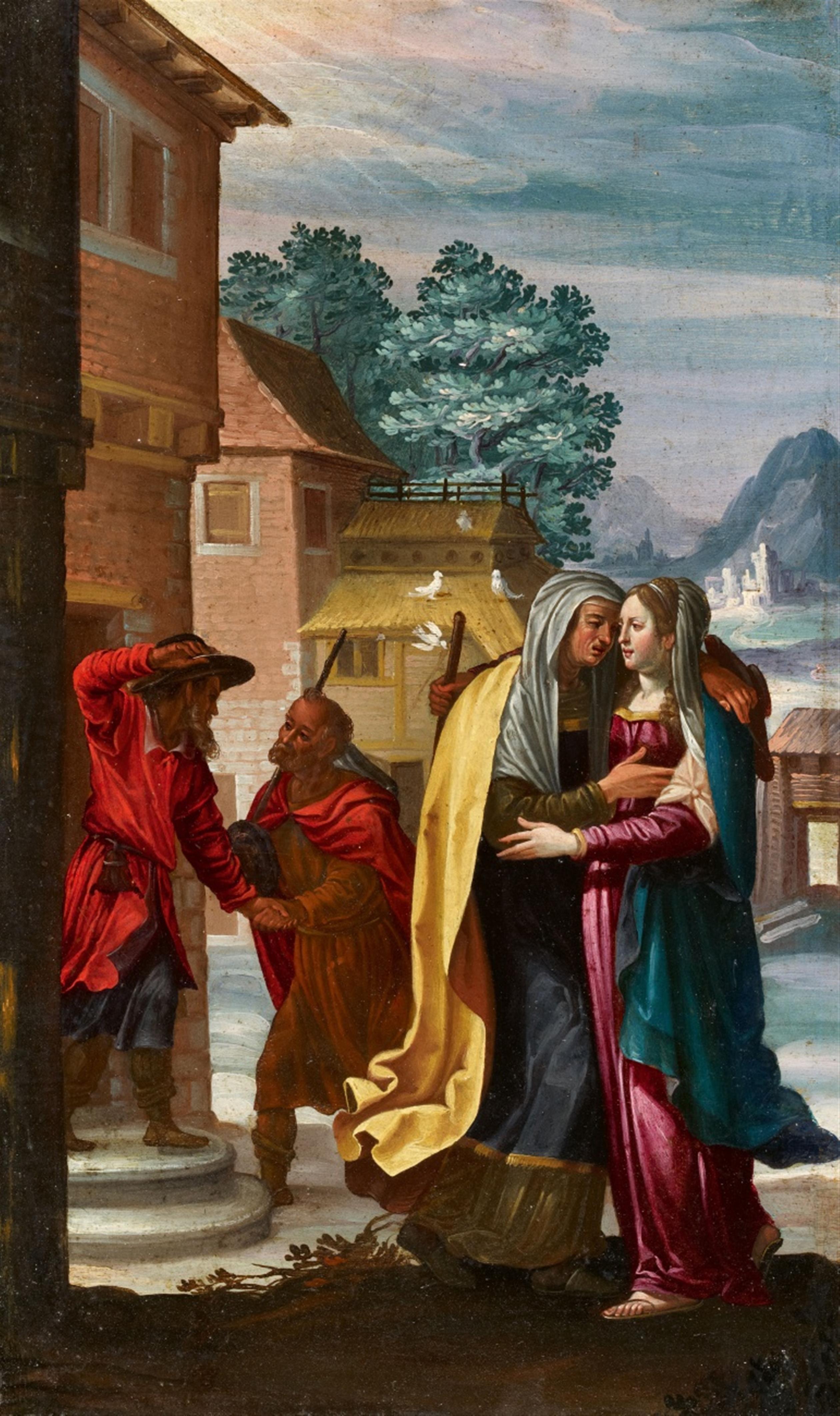 Italo-Flämischer Meister des 16. Jahrhunderts - Drei Darstellungen aus dem Marienleben, sowie verso Darstellungen der hl. Katharina und der hl. Barbara - image-5