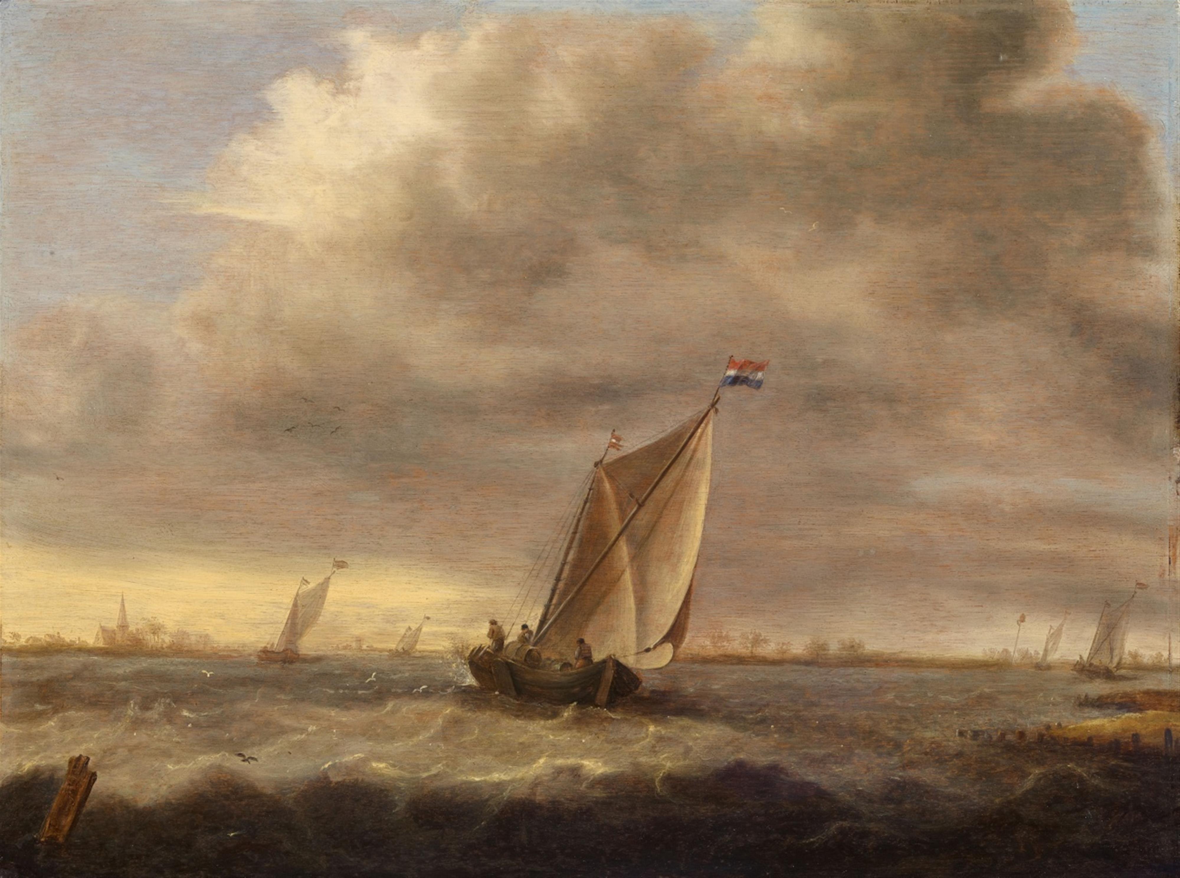 Pieter Coopse - Fishing Boats on Rough Seas - image-1