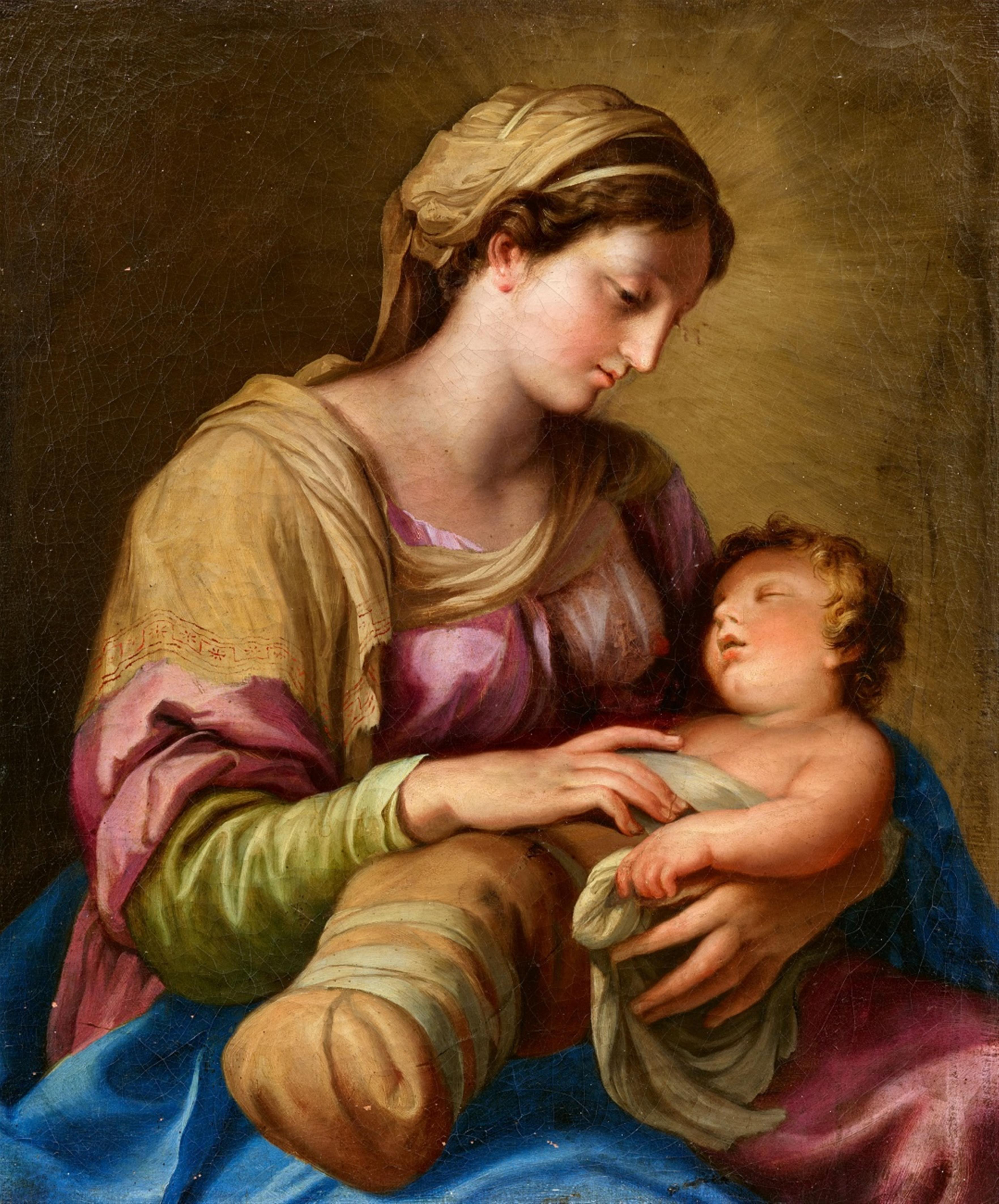 Italian School circa 1700 - The Virgin and the Sleeping Christ Child - image-1