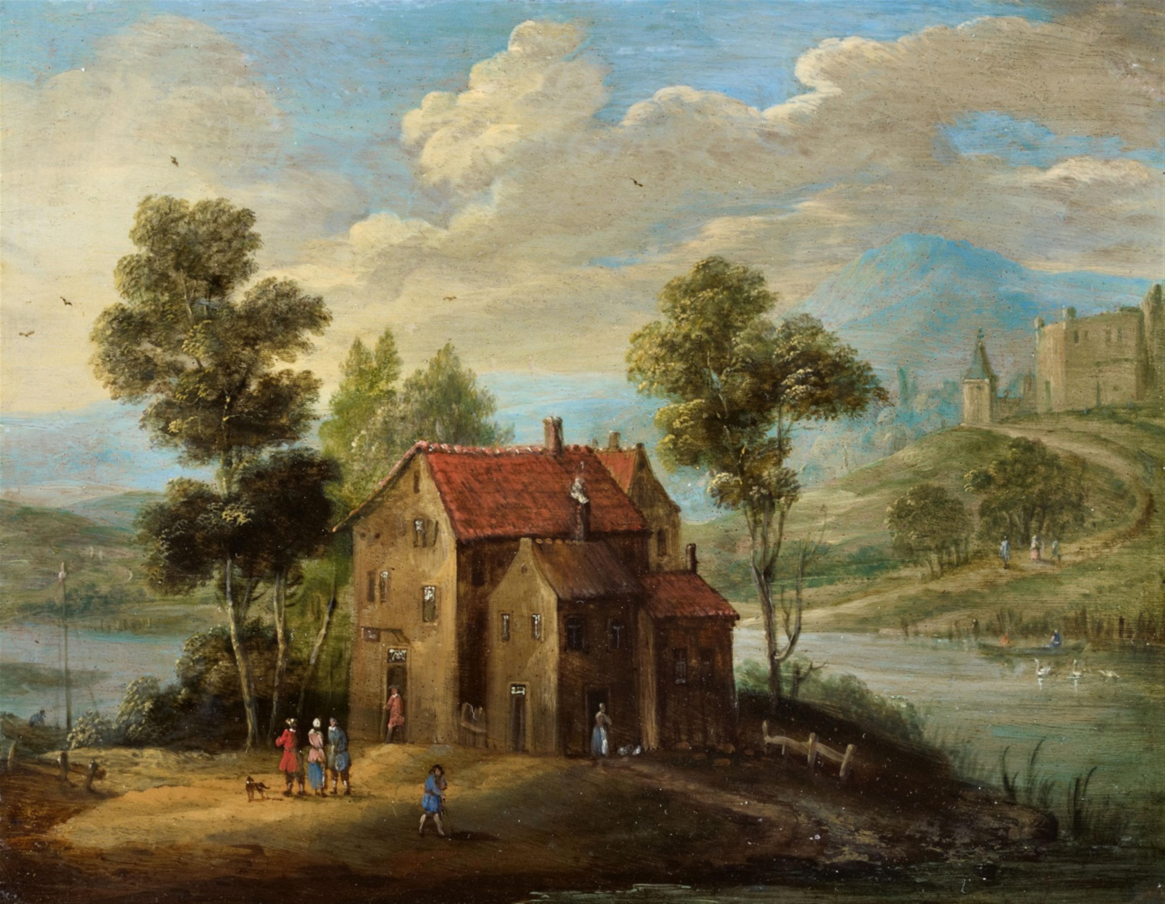 Jan Frans van Bredael - Flusslandschaft mit Gehöft - image-1