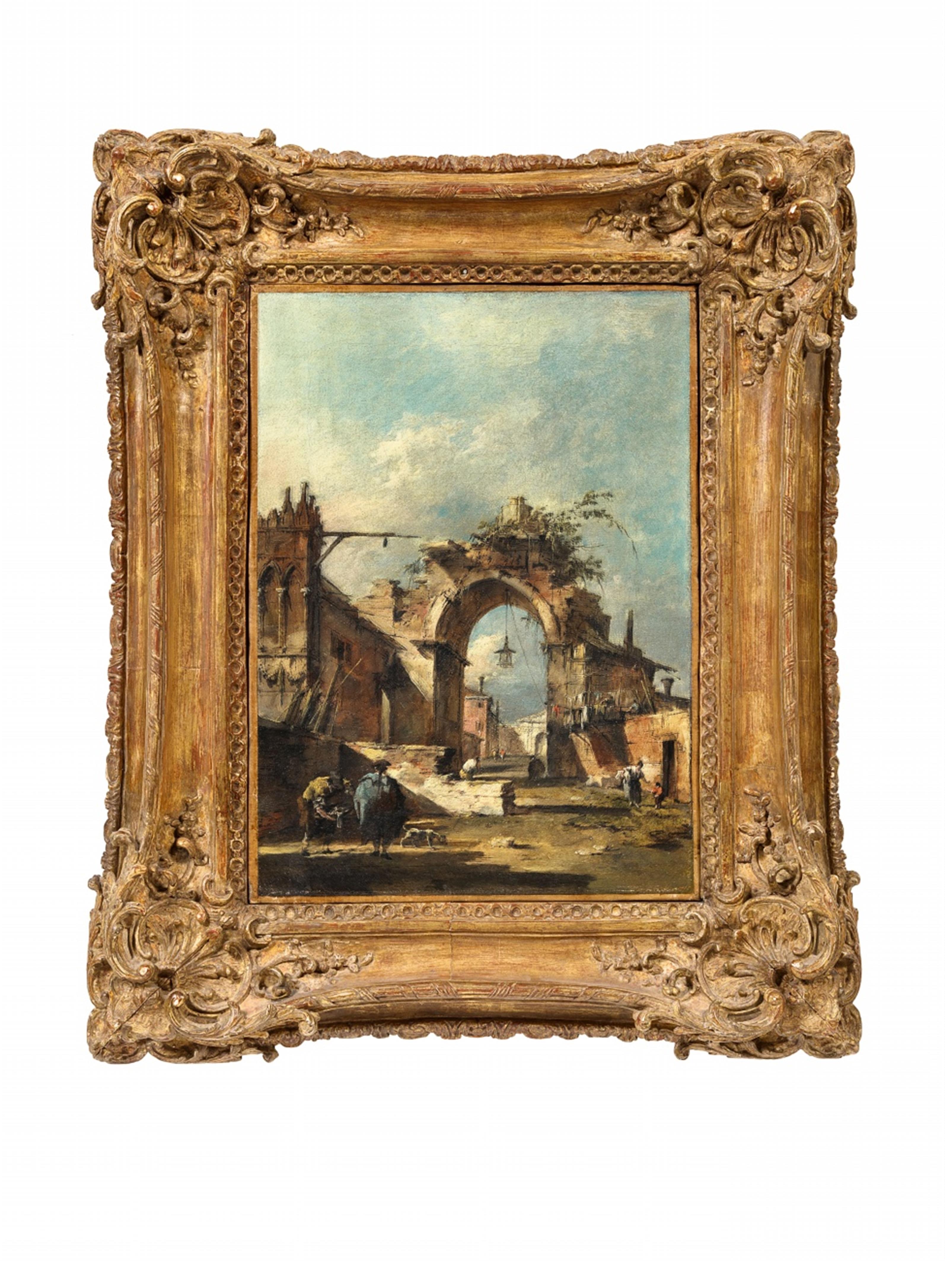 Francesco Guardi - Capriccio con Arco rovinato e mura di paese - image-2