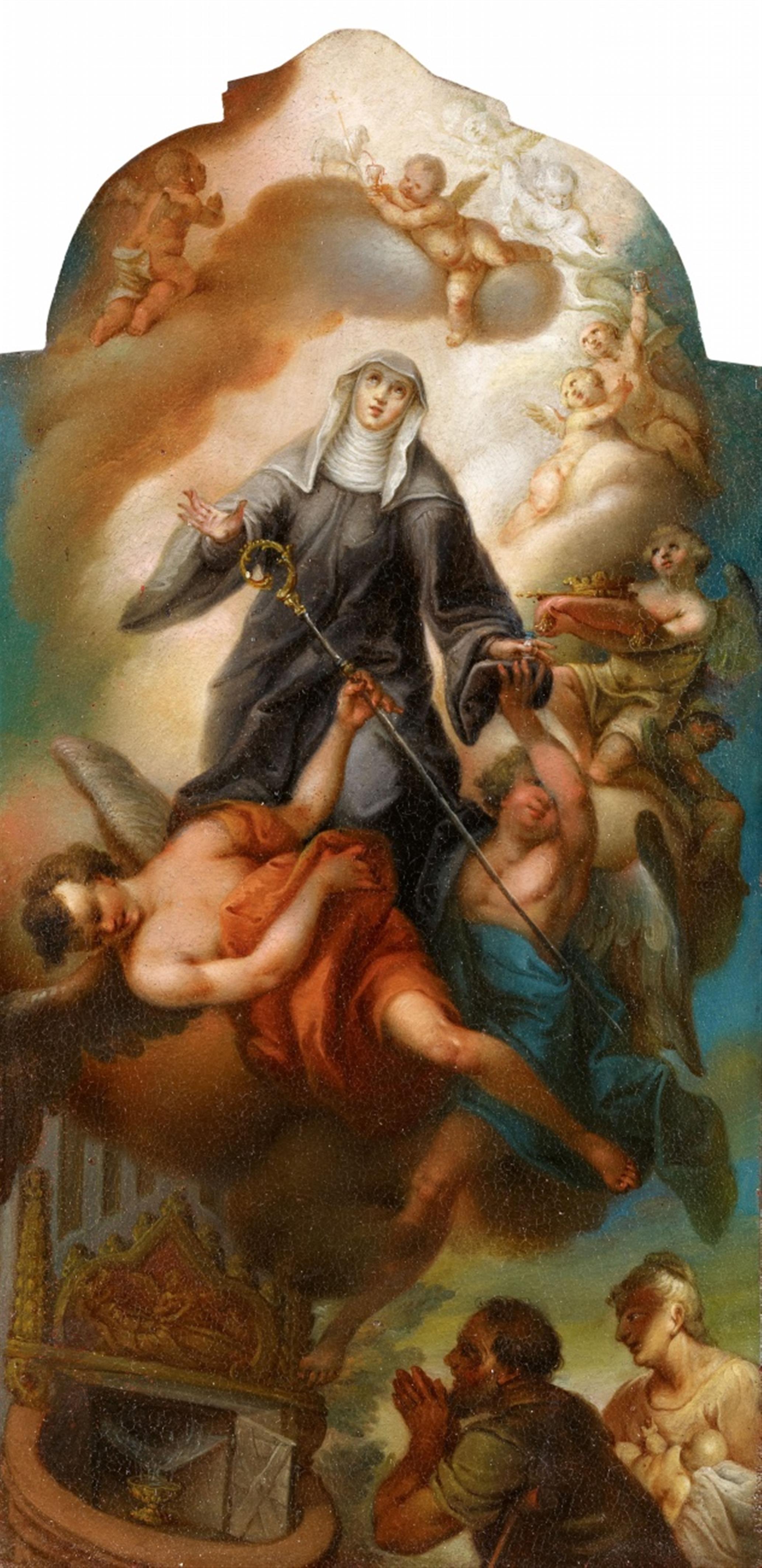 South German School 18th century - The Assumption of a Female Saint - image-1