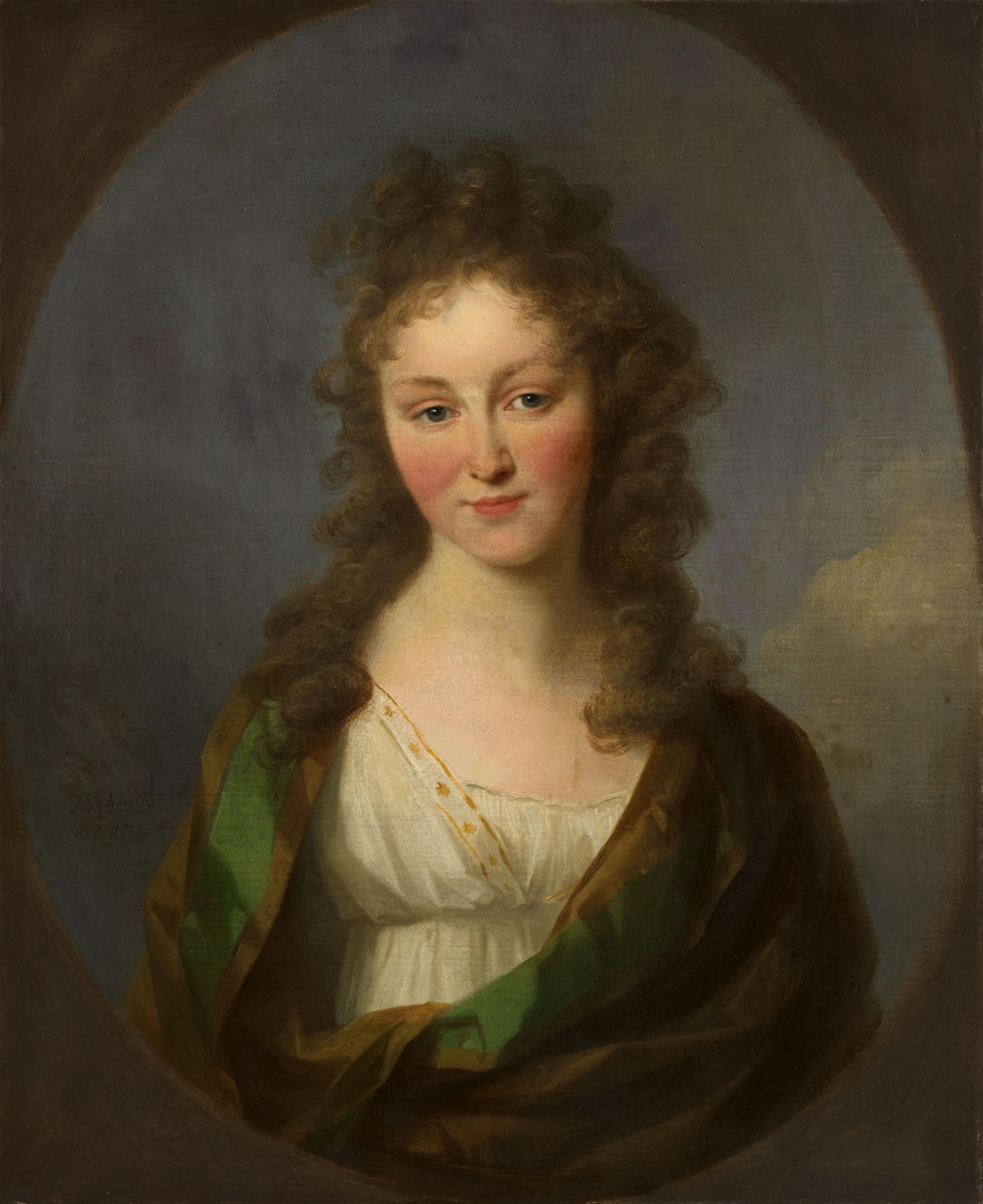 Johann Friedrich August Tischbein - An Oval Portrait of Caroline Schelling - image-1