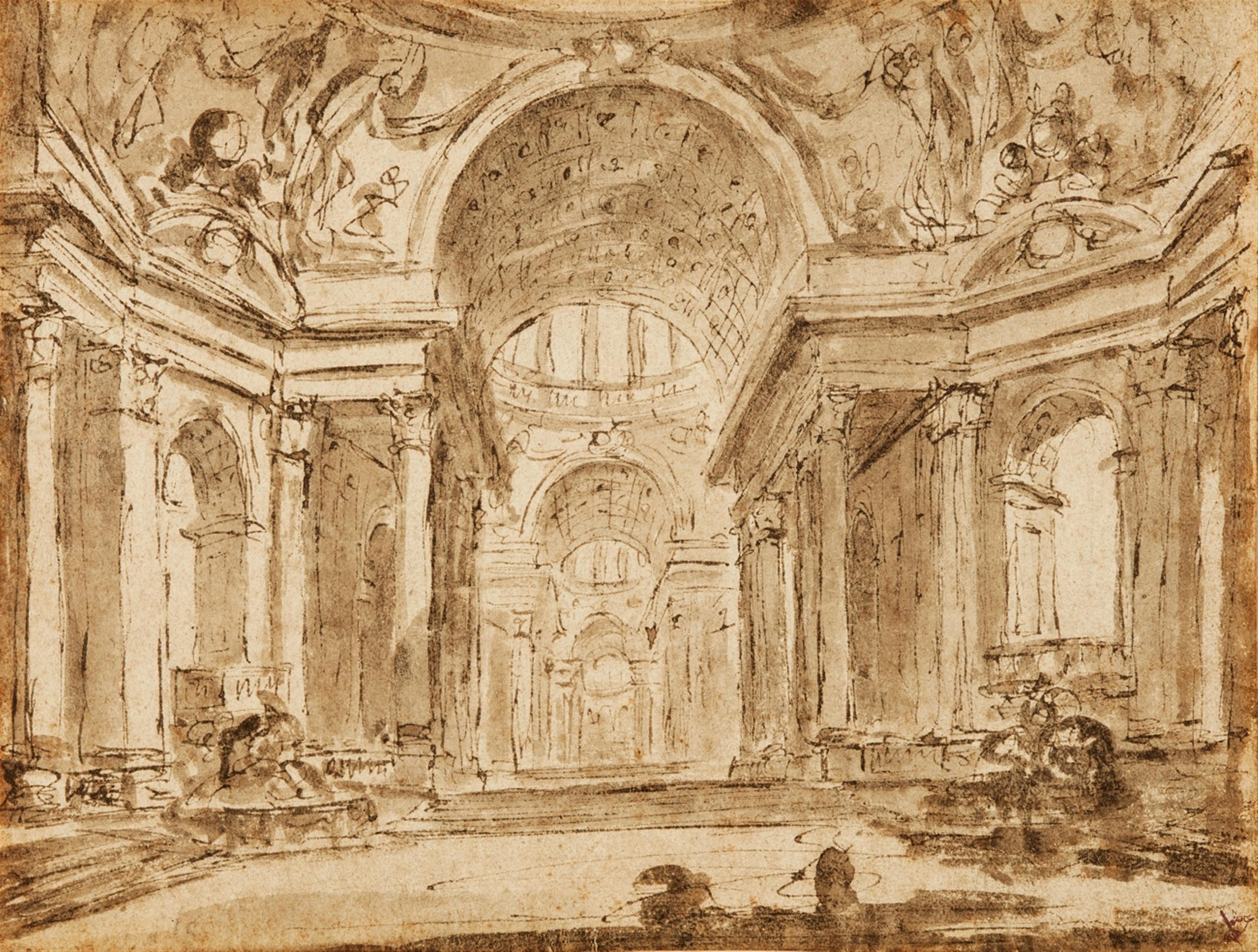 Charles Michel-Ange Challe - Interior of a Baroque Church - image-1
