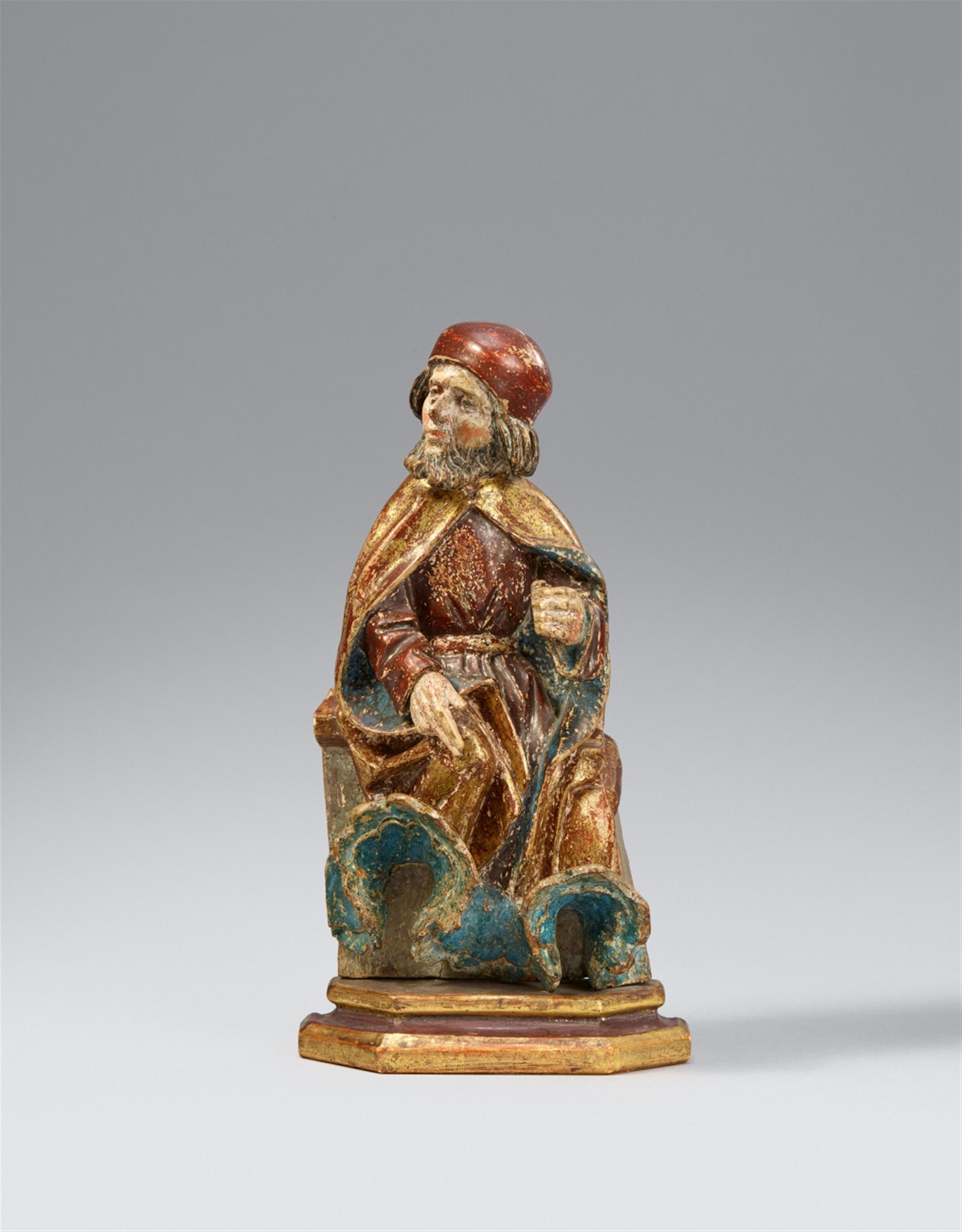 Flemish 1st half 16th century - A Flemish carved wooden figure, 1st half 16th century, possibly an Old Testament prophet - image-1