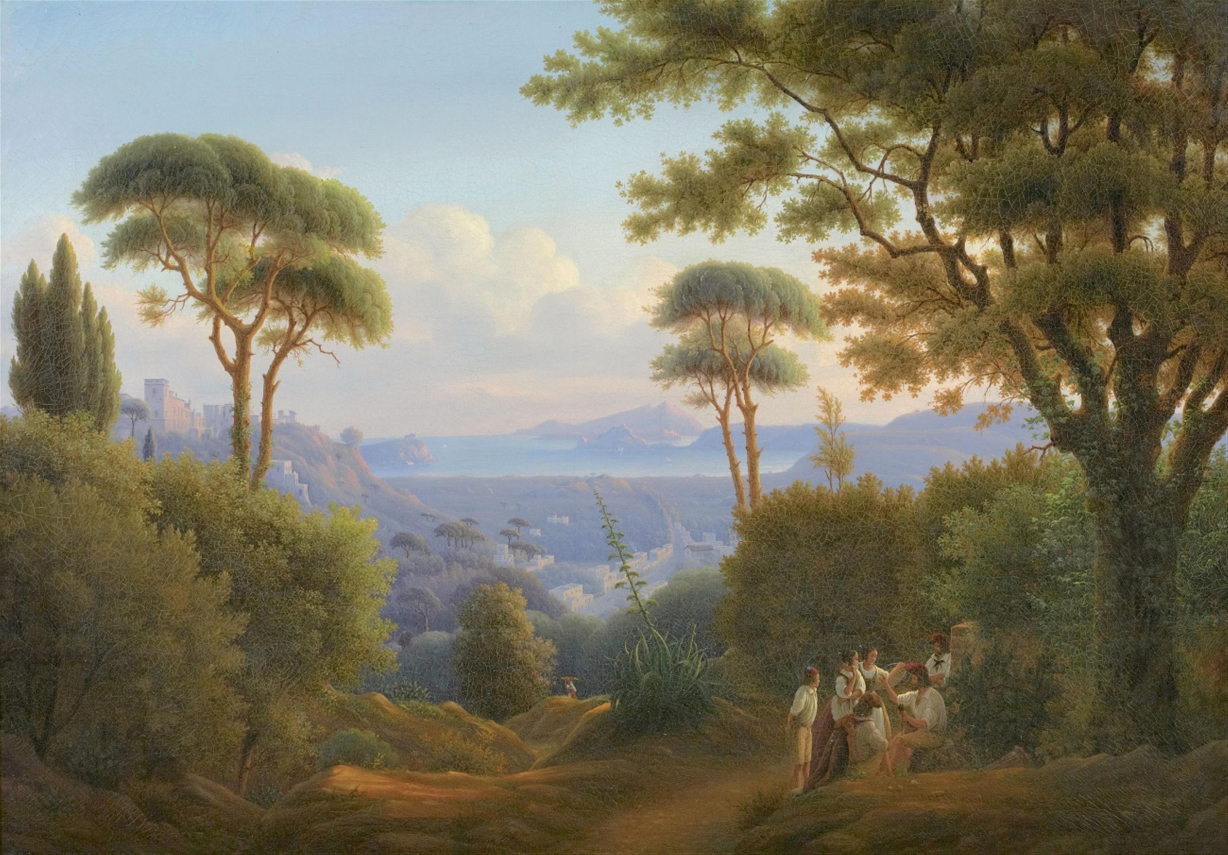 Wilhelm Brücke - Landscape with Peasants at the Bay of Salerno - image-1