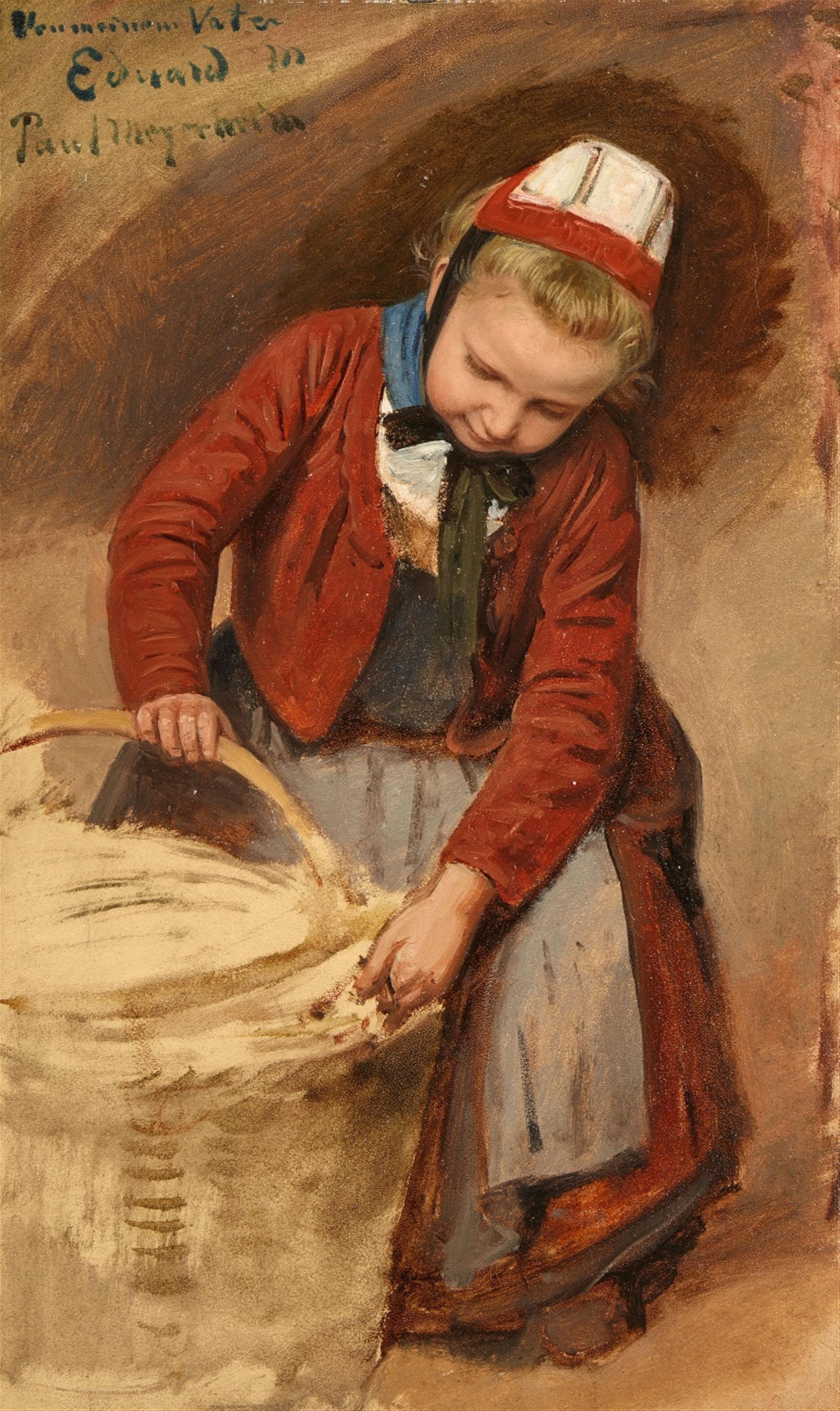Friedrich Eduard Meyerheim - The Birthday Basket - Painting and Oil Study - image-2