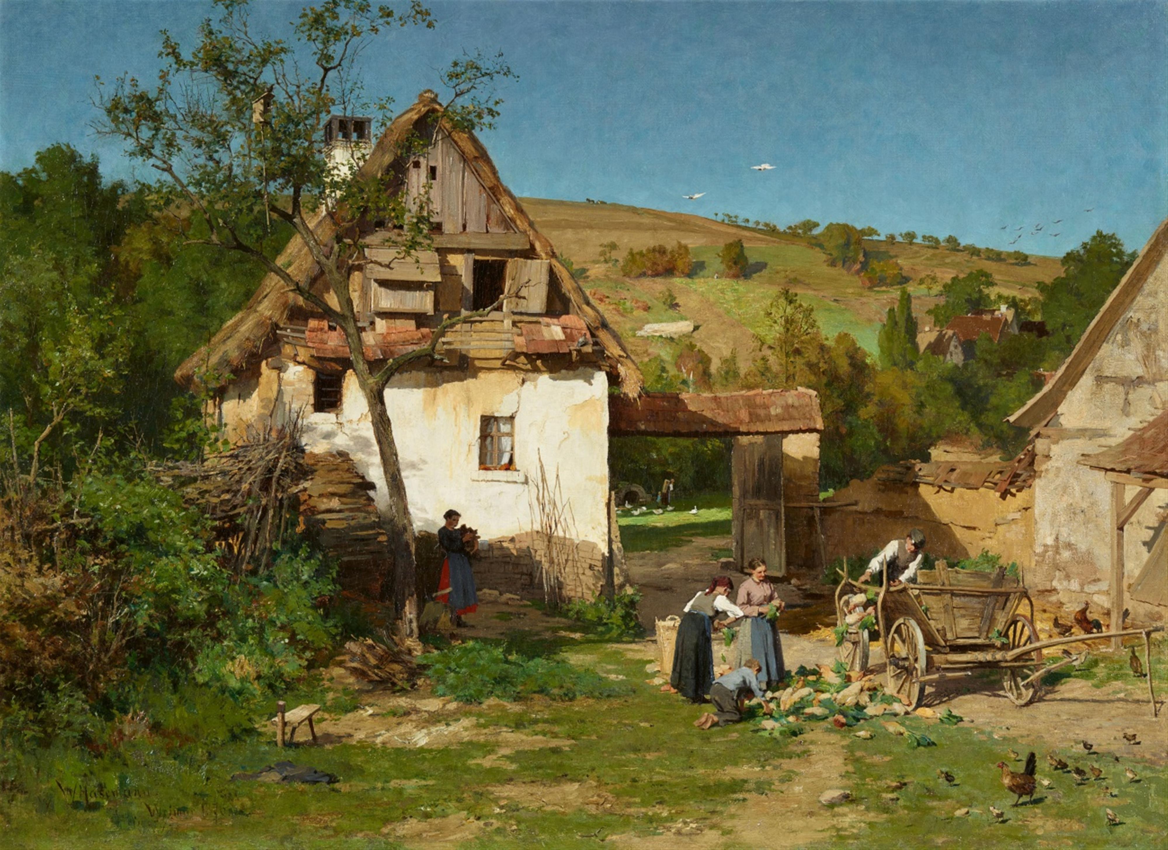 Wilhelm Hasemann - Beim Abladen der Rüben auf einem Bauernhof in Hopfgarten nahe Weimar - image-1