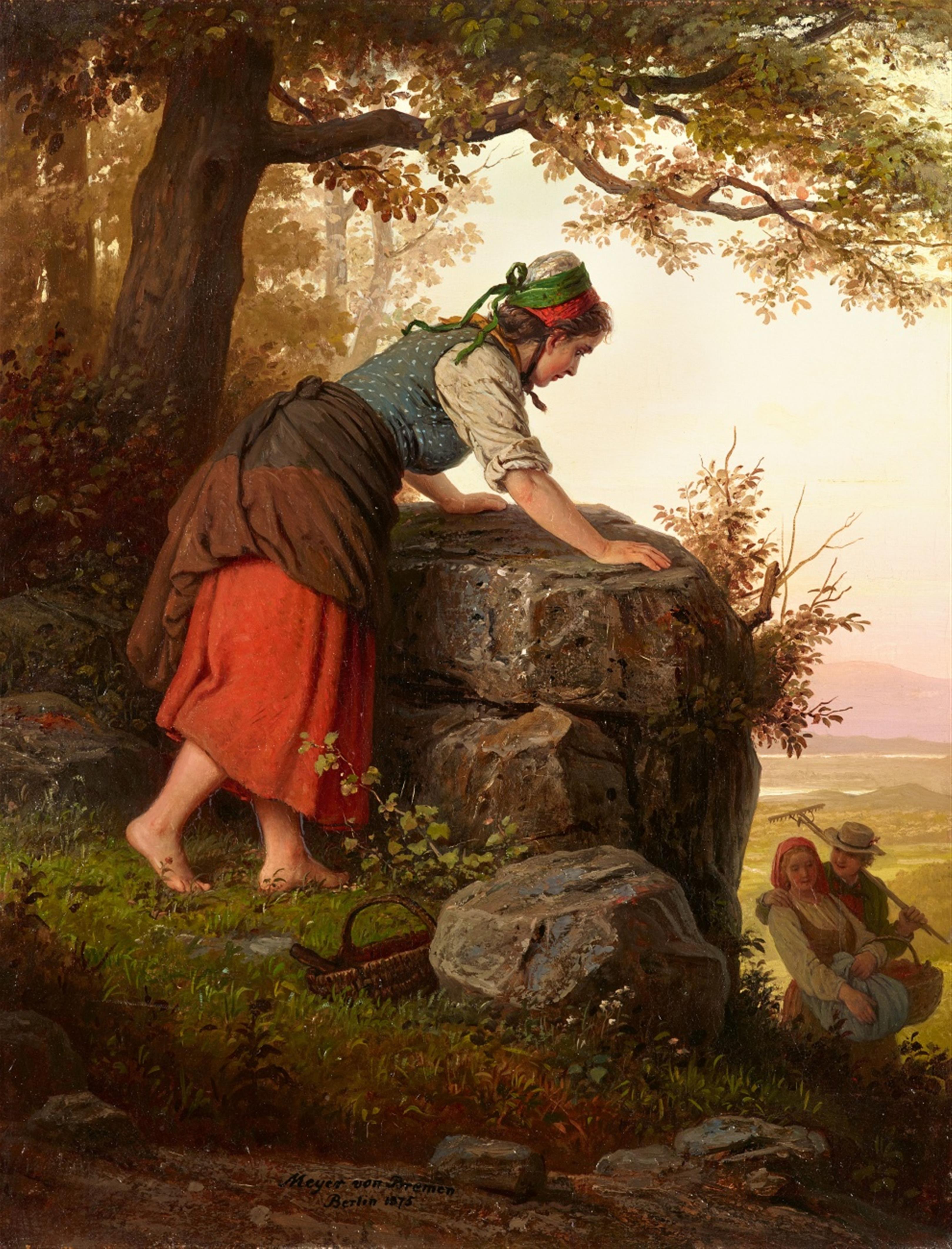 Johann Georg Meyer von Bremen - Junge Frau an einem Felsen - image-1