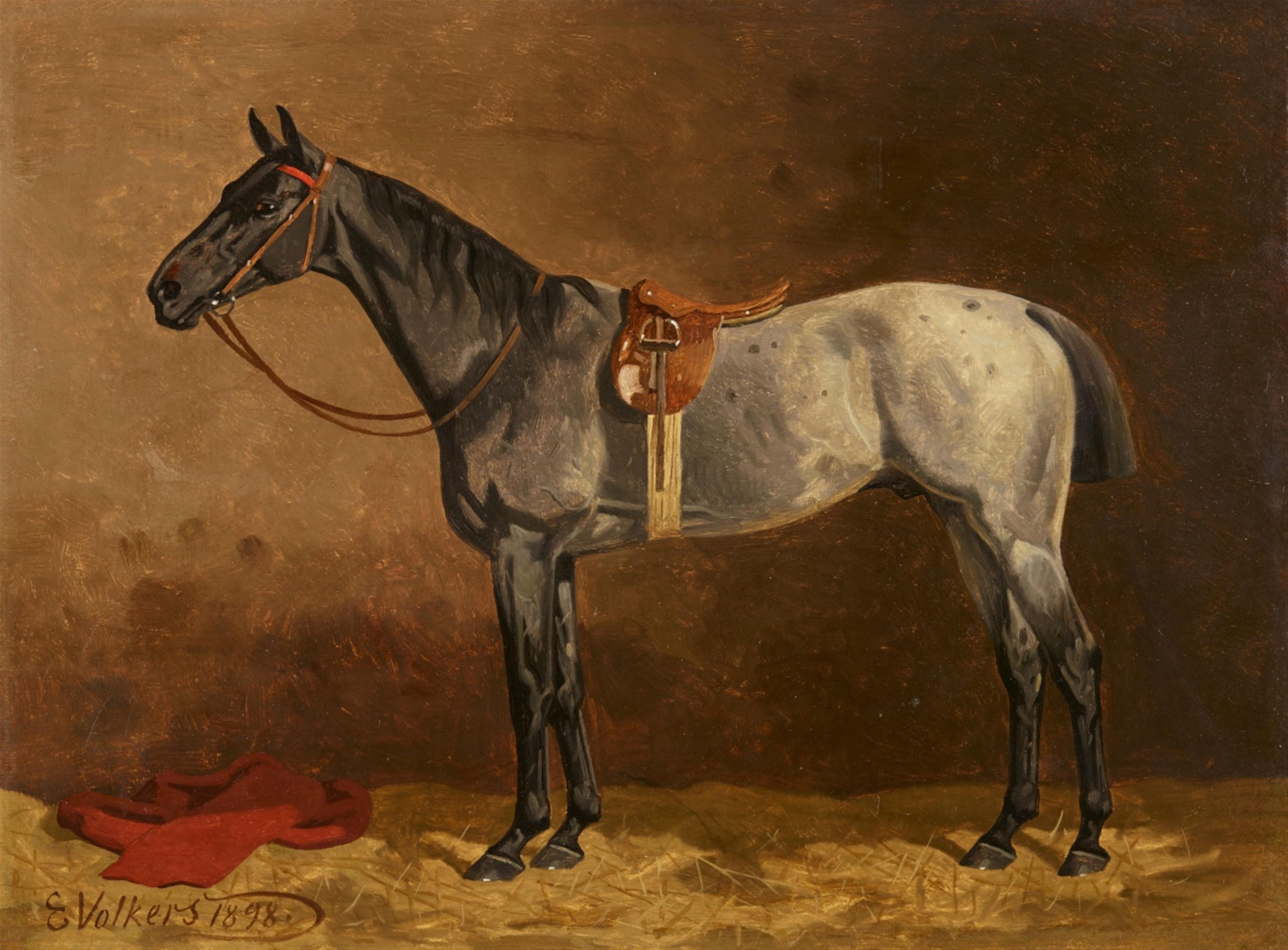 Emil Volkers - Zwei gesattelte Pferde - image-2