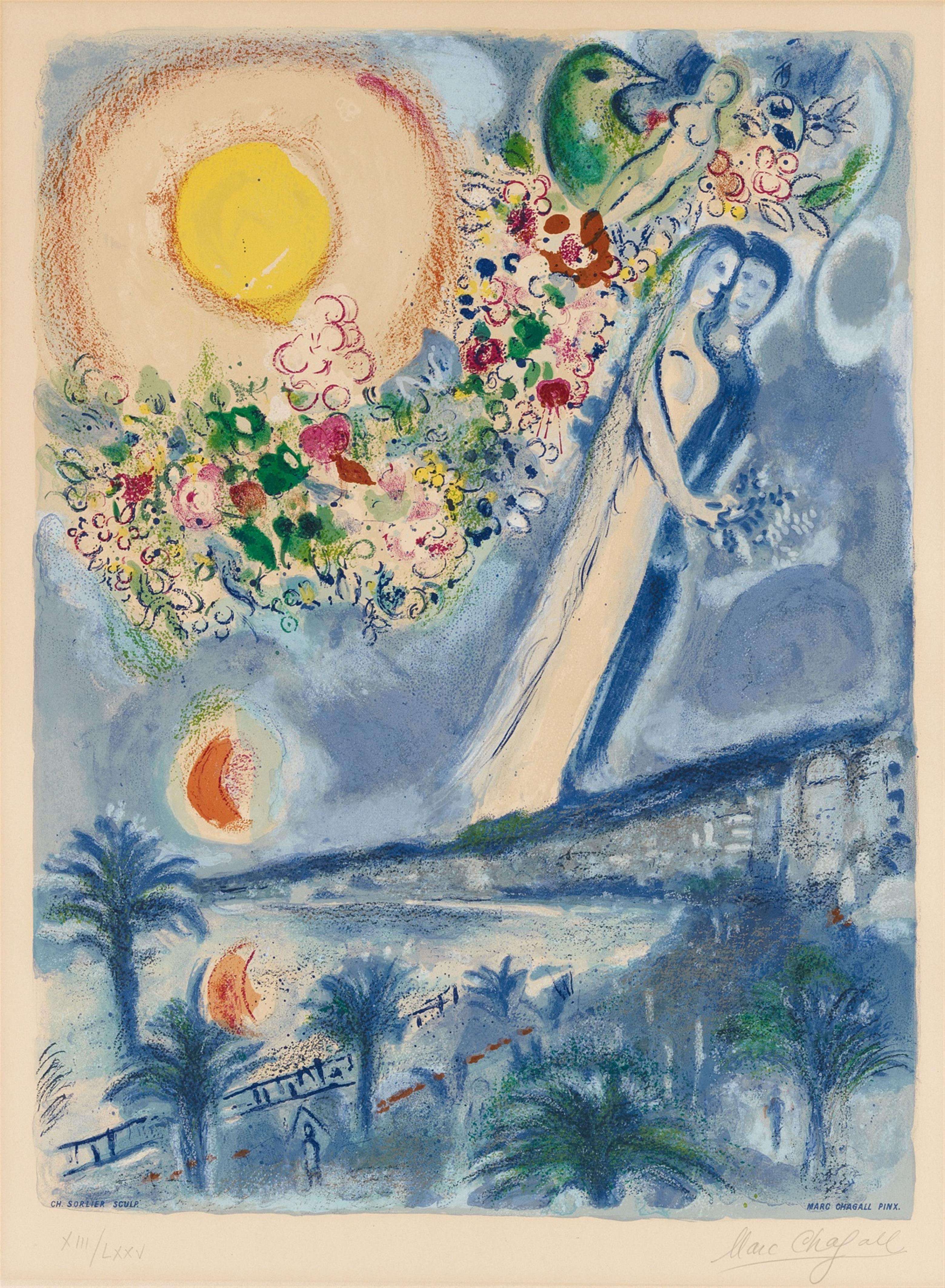 After Marc Chagall - Verlobte im Himmel von Nizza - image-1