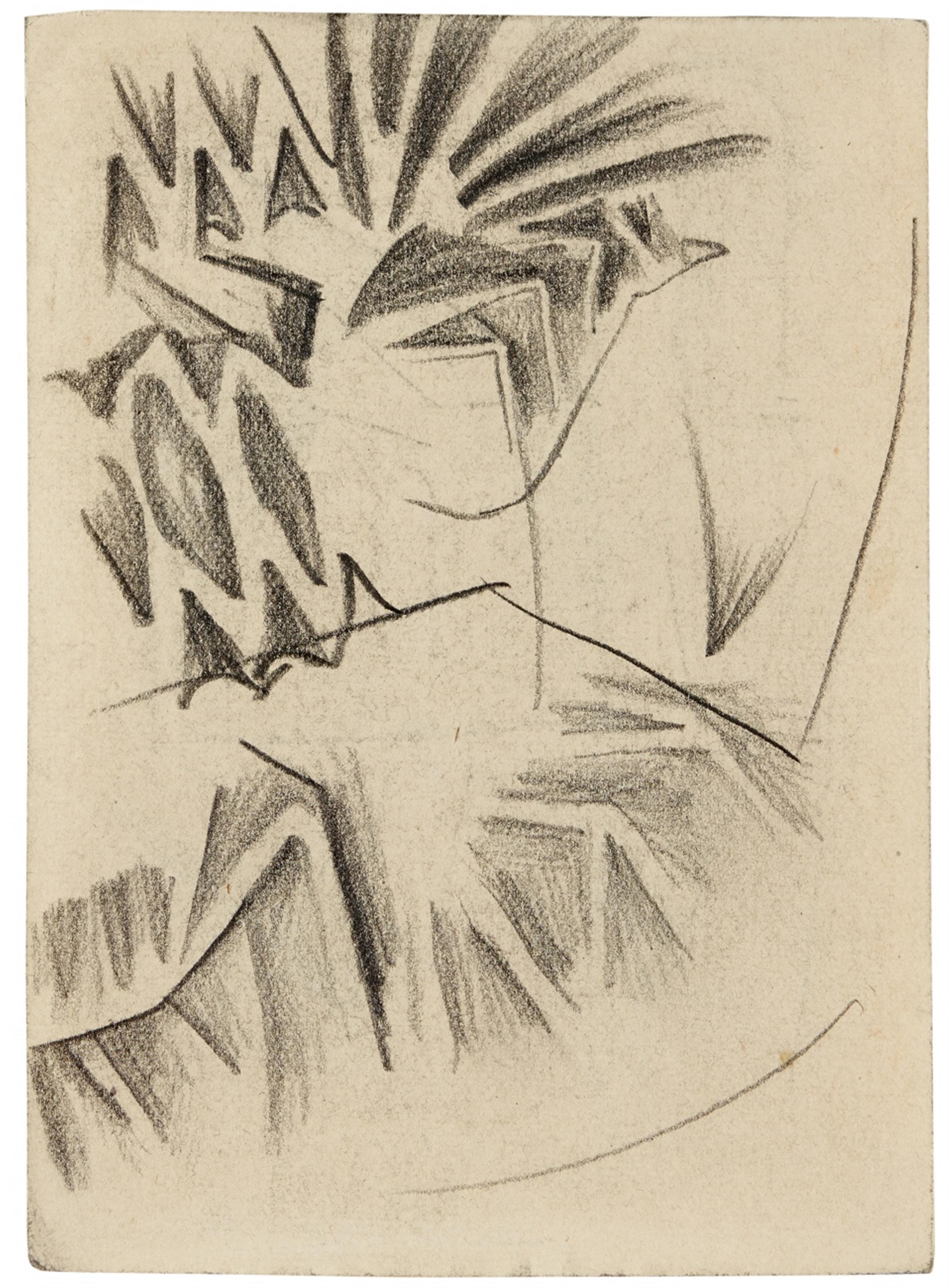 August Macke - Bizarre Formen. Verso: Arm, abstrakte Studien - image-1