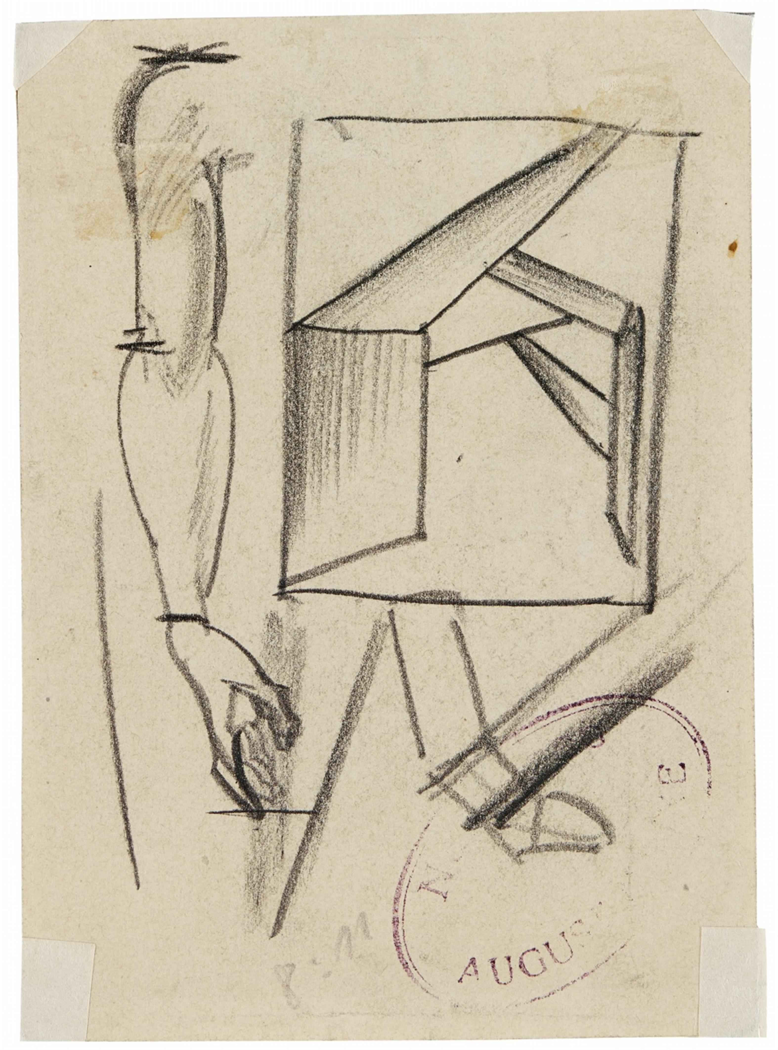 August Macke - Bizarre Formen. Verso: Arm, abstrakte Studien - image-2