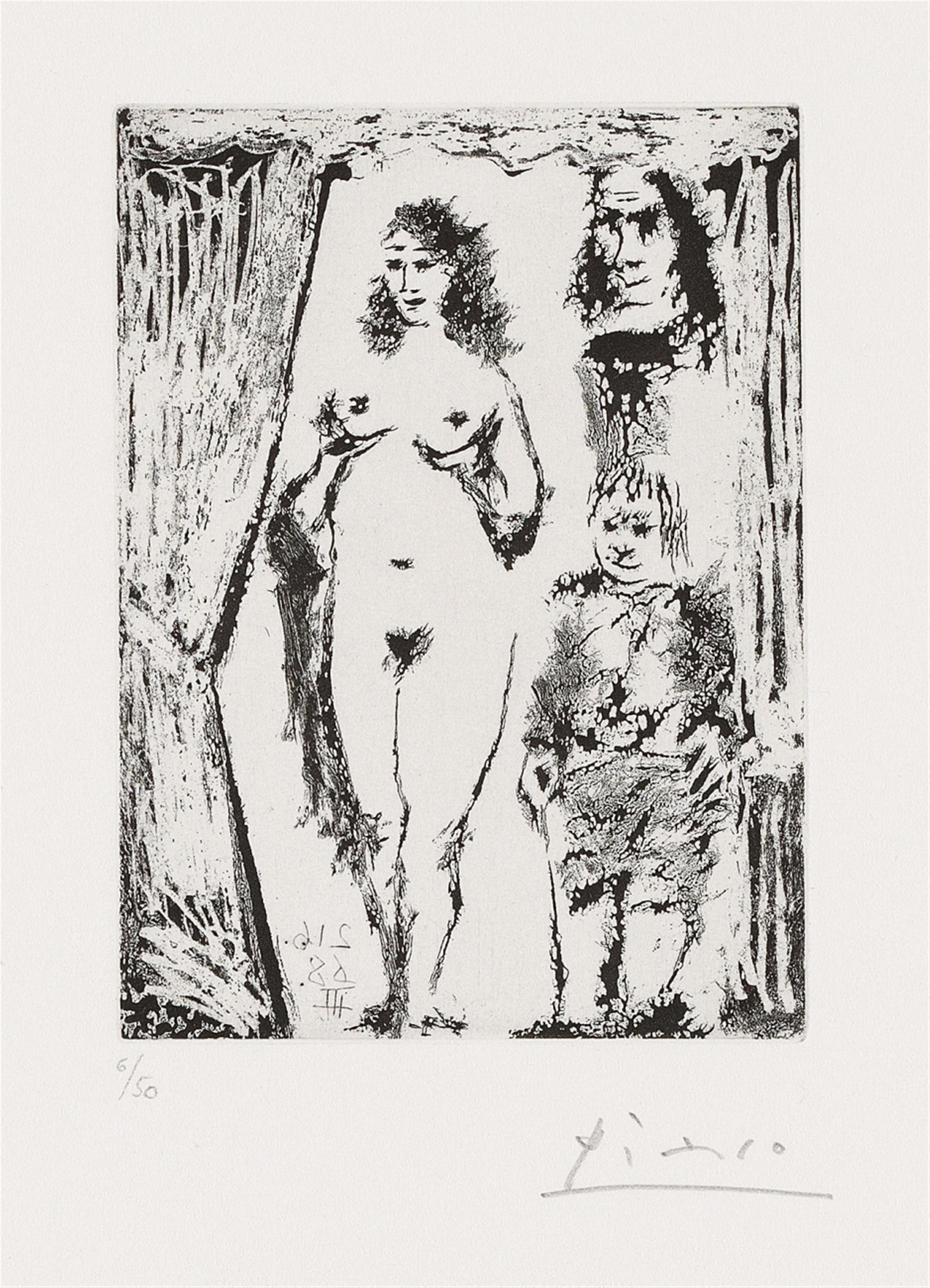 Pablo Picasso - Couple et petit valet encadrés par une portière - image-1