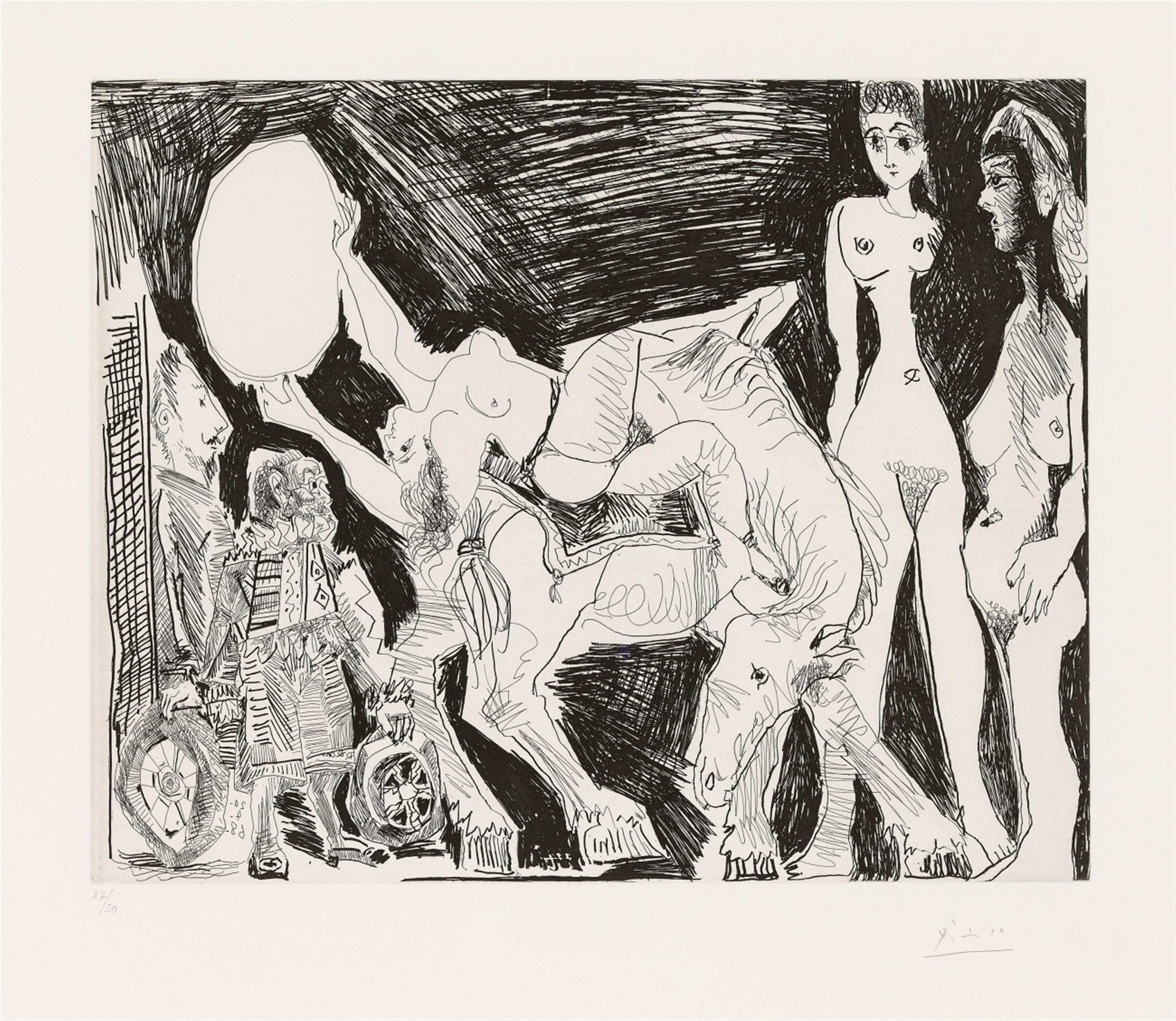 Pablo Picasso - Cirque: Écuyère, Femmes et Spectateurs, dont un Garagiste déguisé - image-1