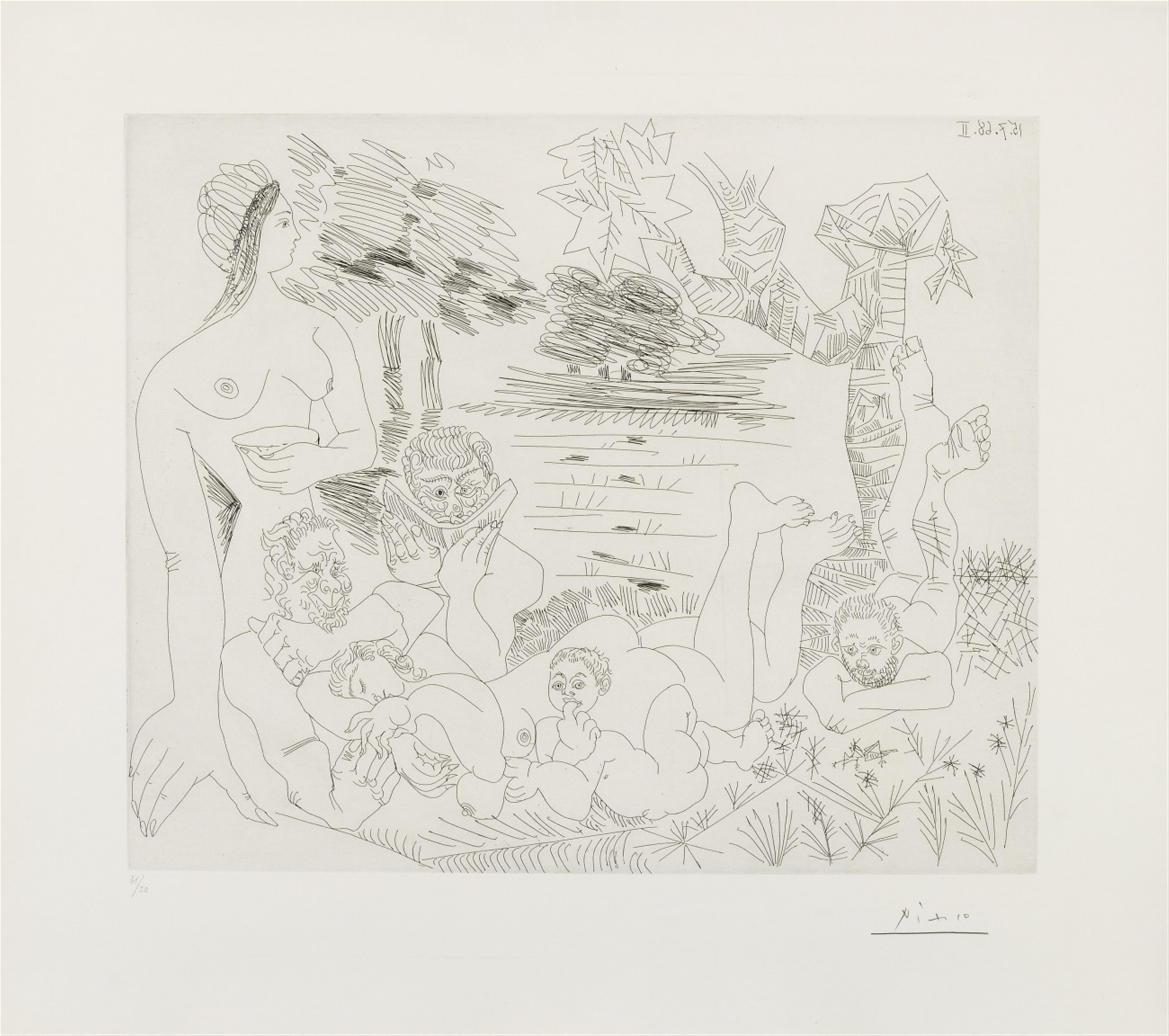 Pablo Picasso - Scène pastorale poussinesque sur le thème de Pan et Syrinx - image-1