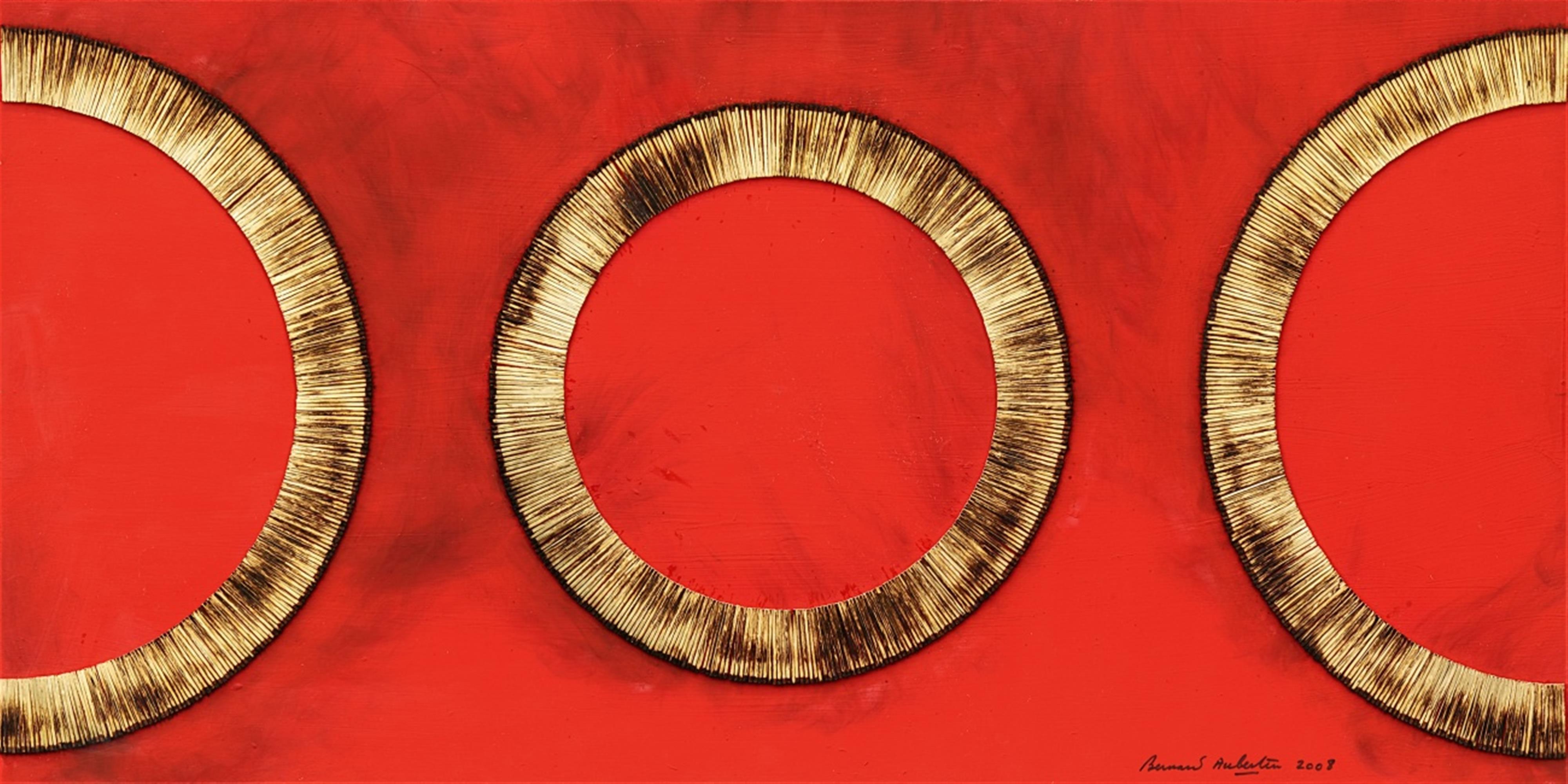 Bernard Aubertin - Dessin du Feu sur table rouge - image-1