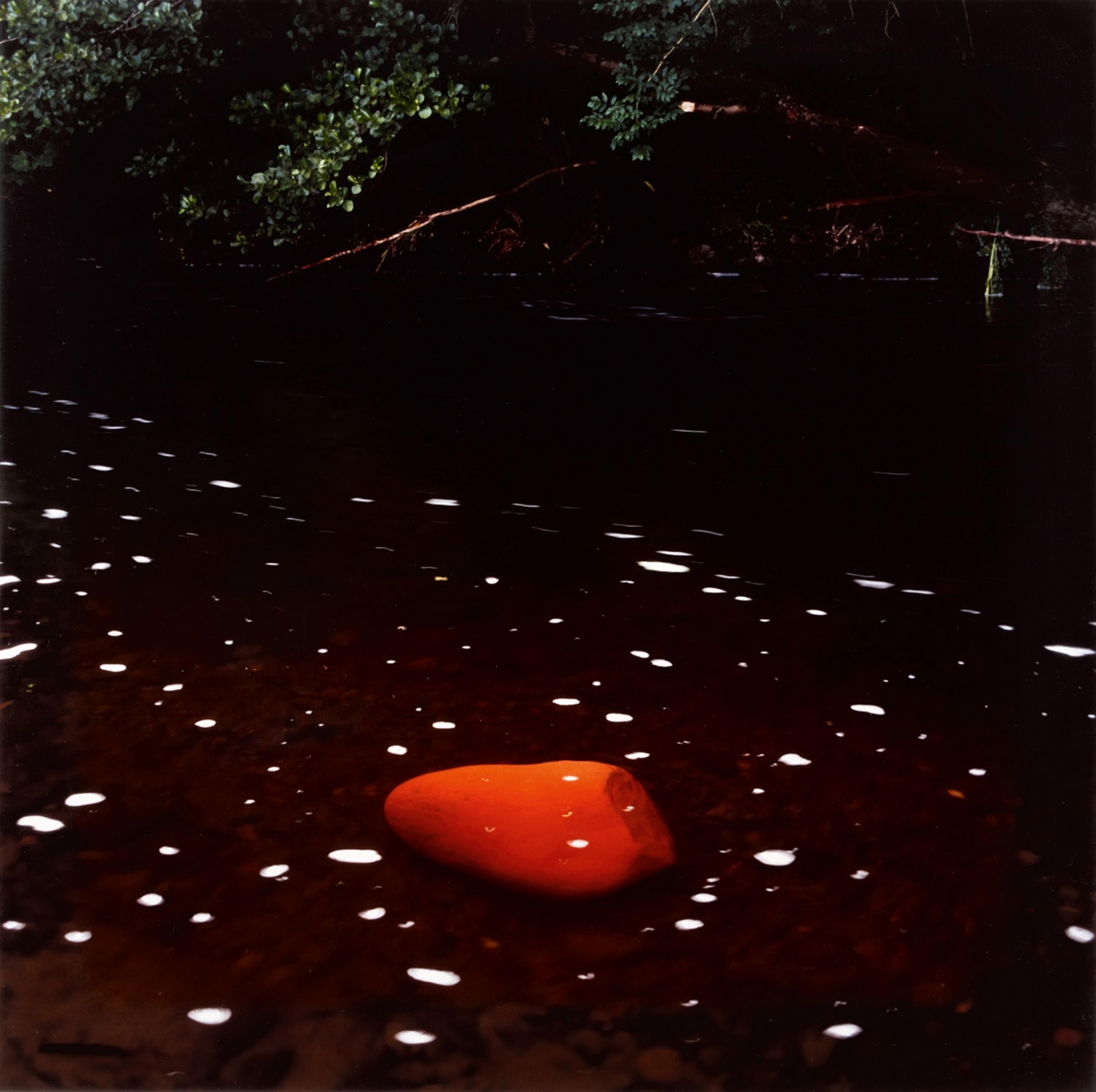 Andy Goldsworthy - River Rock, drawn over with a soft red stone, Scaur Water, Dumfriesshire - image-2
