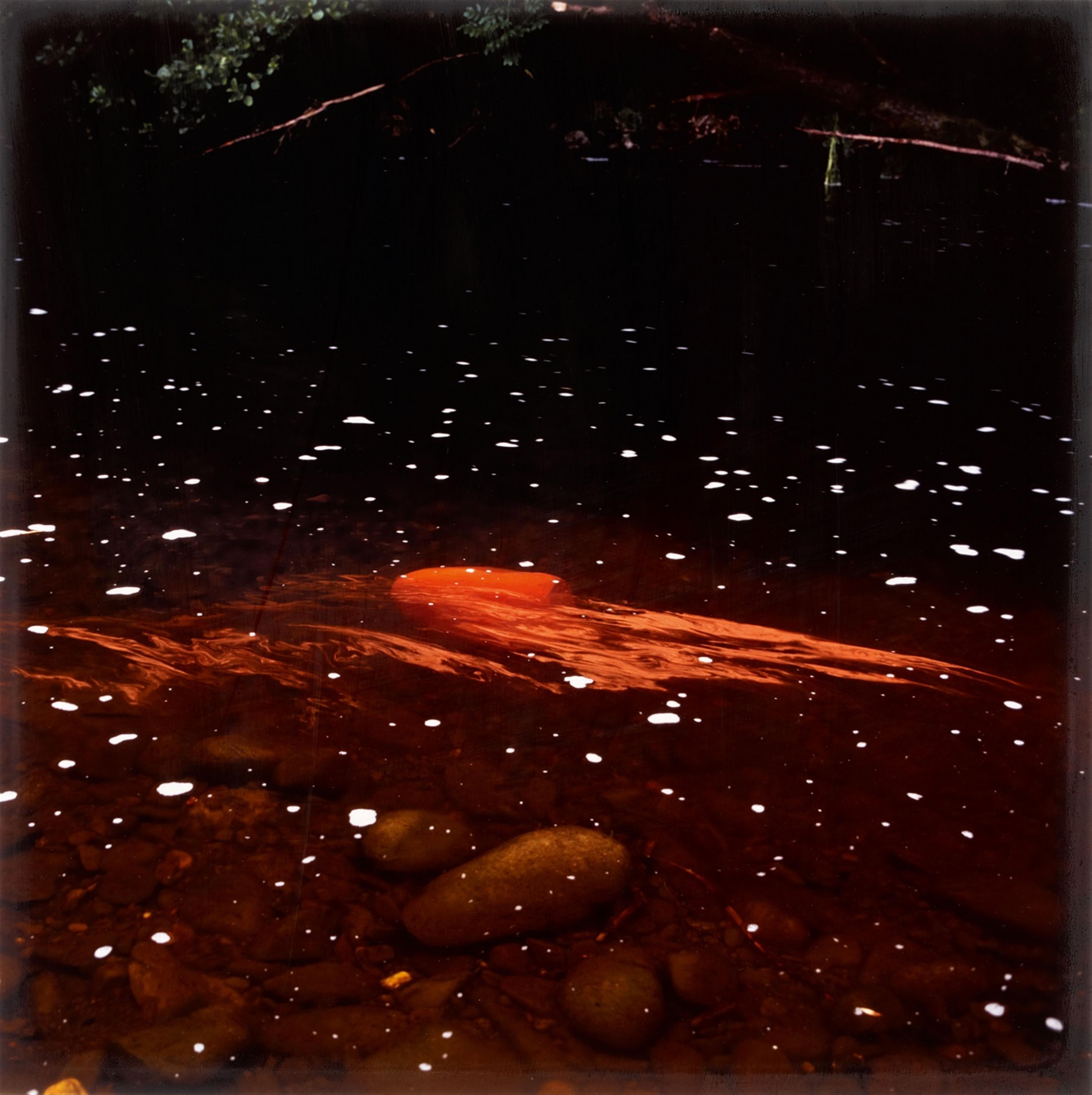 Andy Goldsworthy - River Rock, drawn over with a soft red stone, Scaur Water, Dumfriesshire - image-3