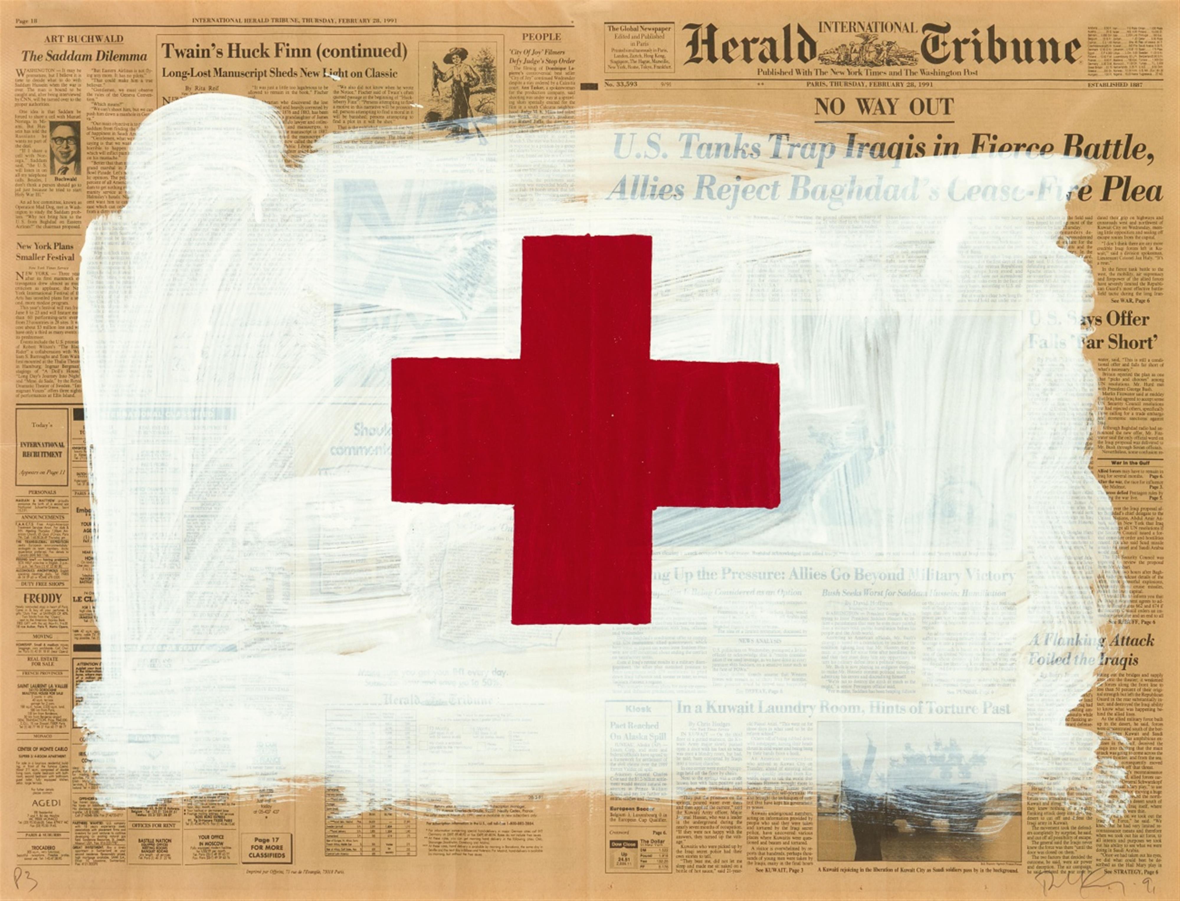 Robert Longo - Untitled (Red Cross on White) - image-1