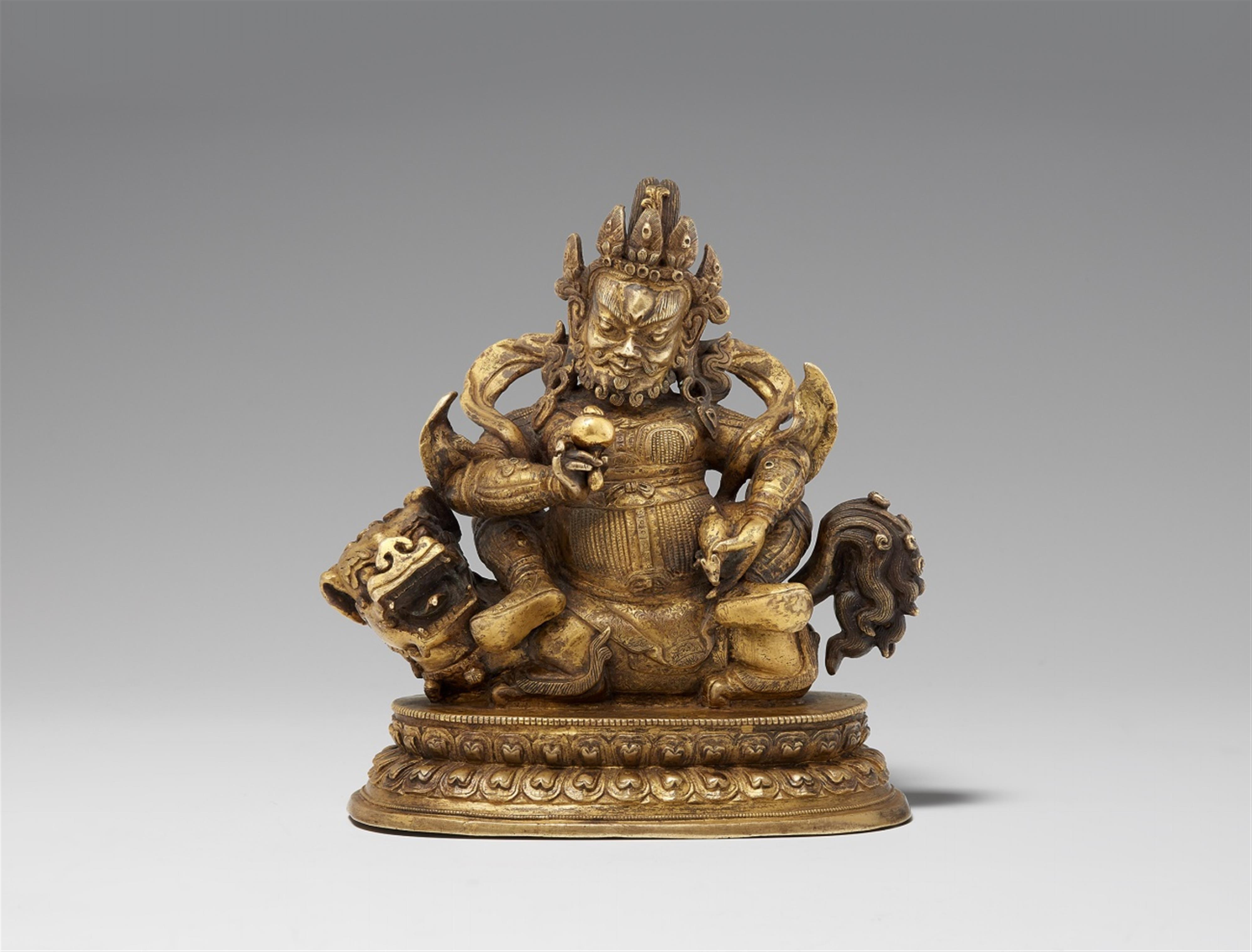 Vaishravana. Feuervergoldete Bronze. Sinotibetisch. 18. Jh. - image-1