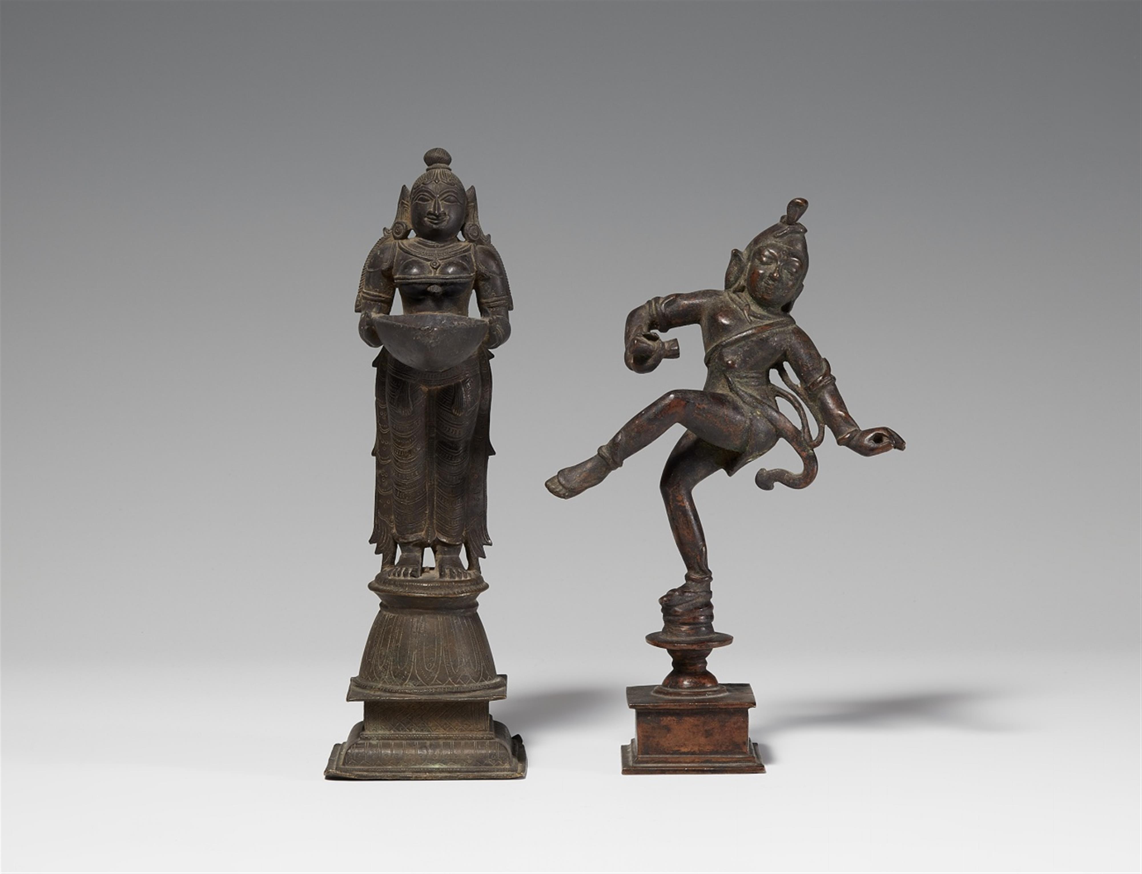 Zwei Figuren. Bronze. Möglicherweise Rajasthan. 19./20. Jh. - image-1