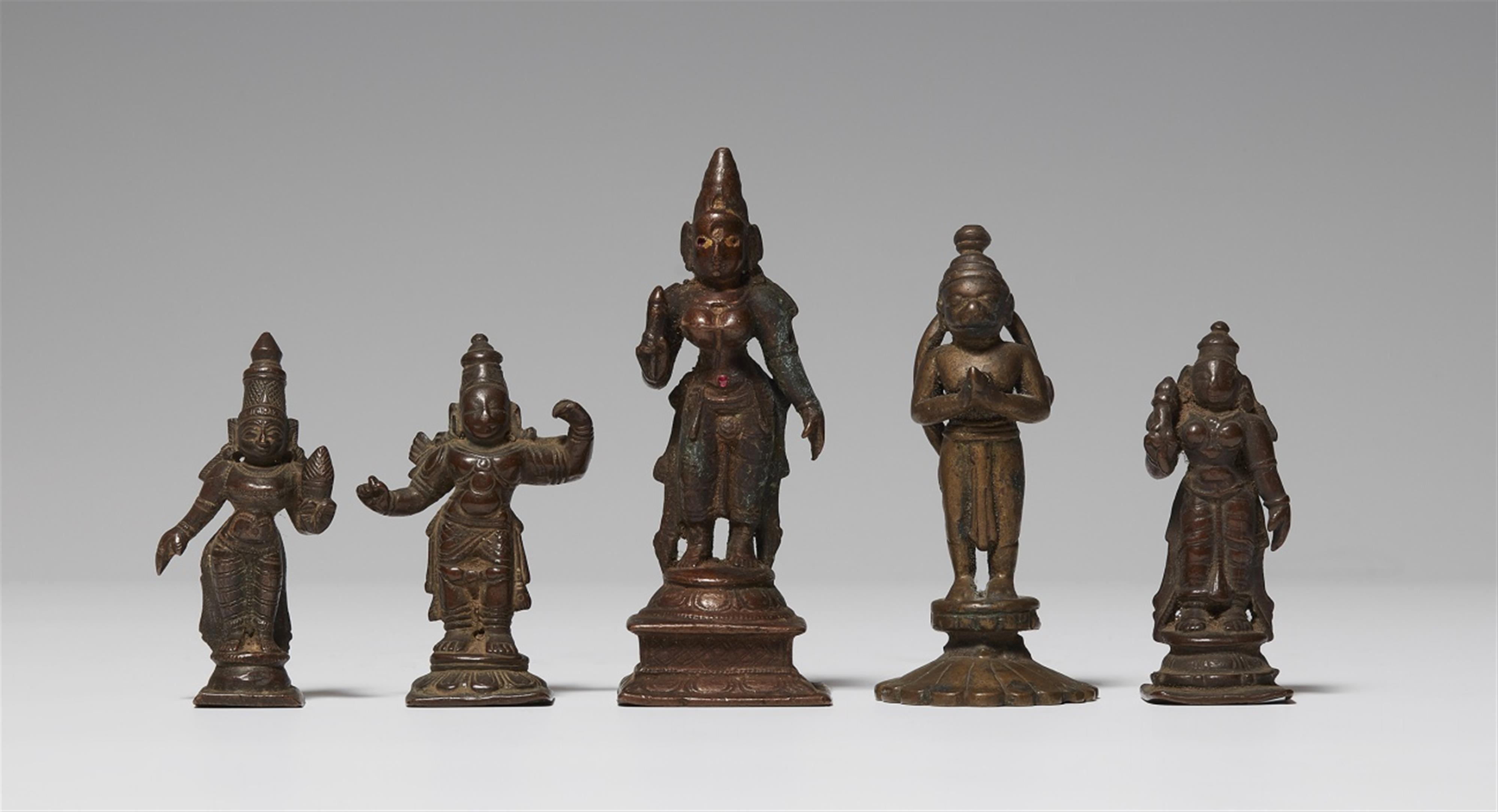 Five standing copper alloy figures. 16th/20th century - image-1