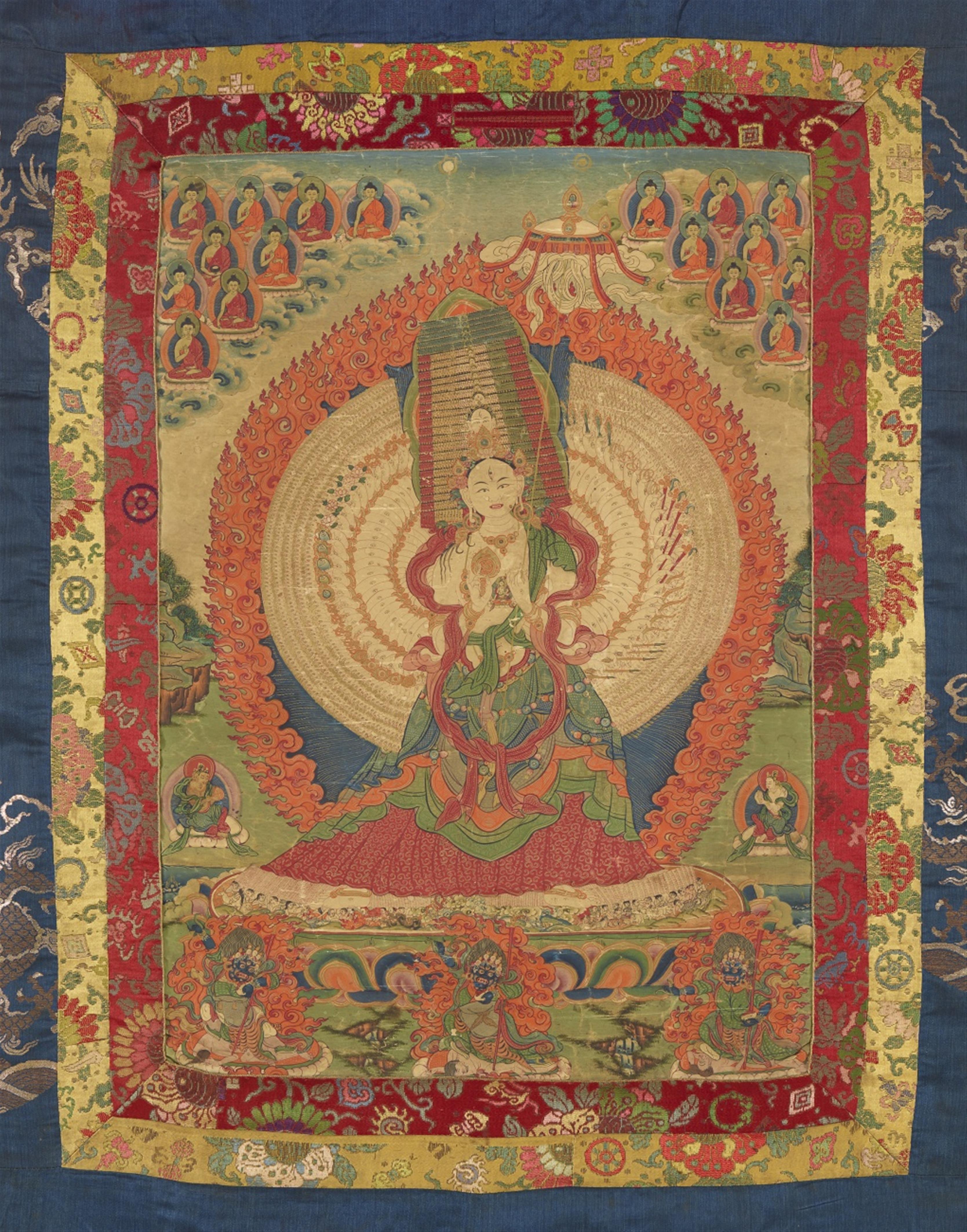 Thangka der Ushnishasitatapatra. Tibet. 19. Jh. - image-1