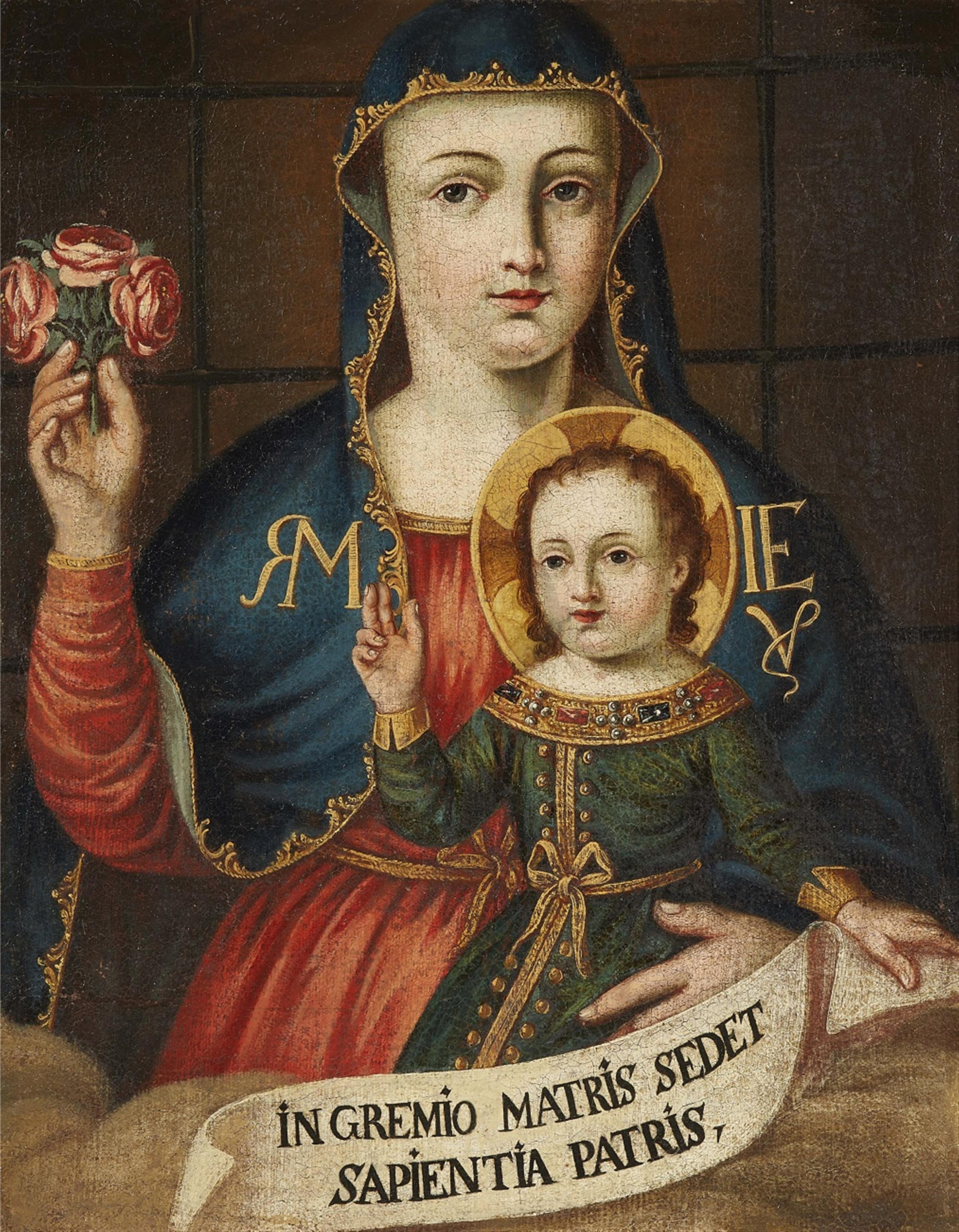 Unbekannter Meister des 18./19. Jahrhunderts - Madonna mit Kind und Rosenstrauß (Madonna del Sangue) - image-1