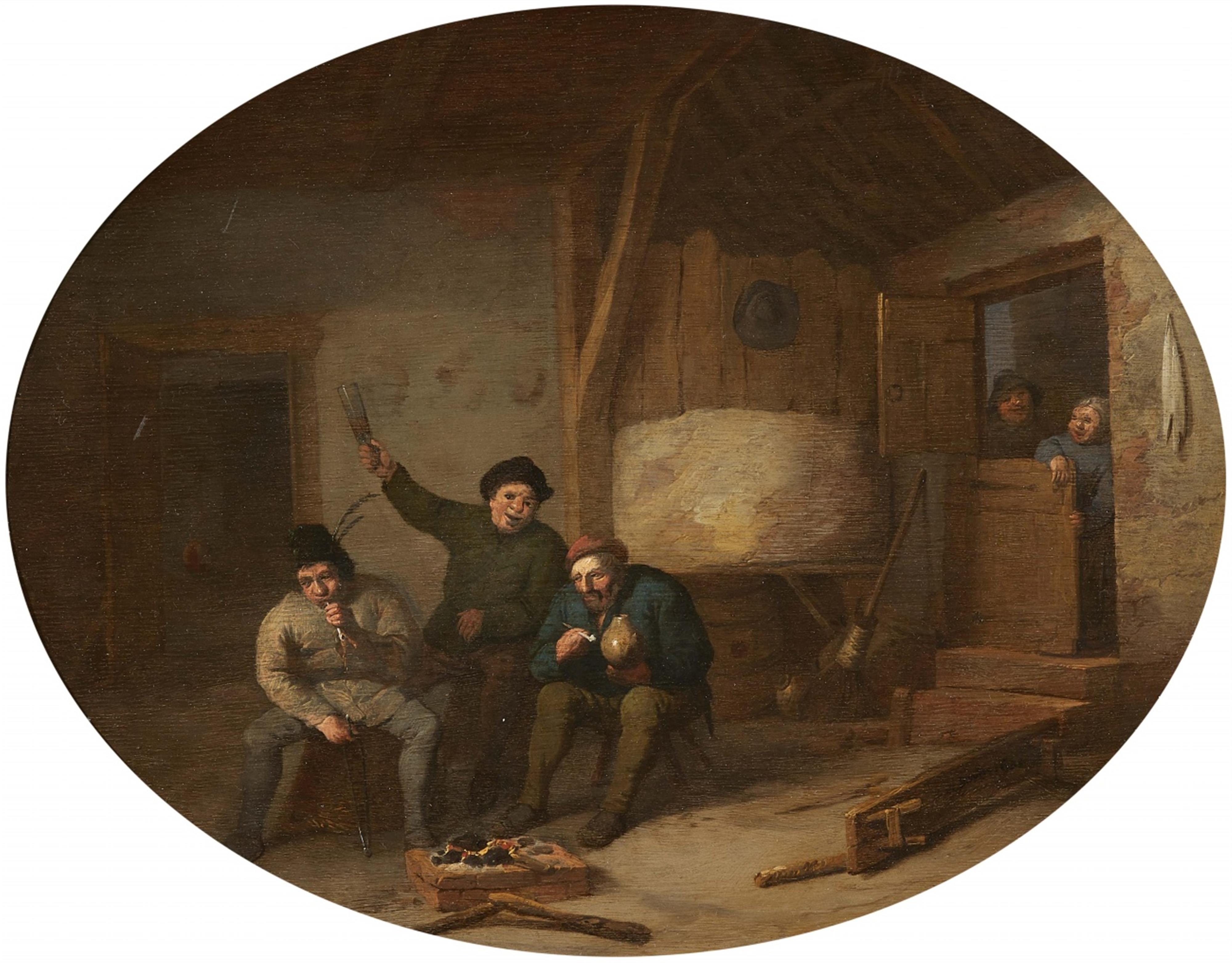 Pieter de Bloot - Interieur mit trinkenden und rauchenden Bauern - image-1