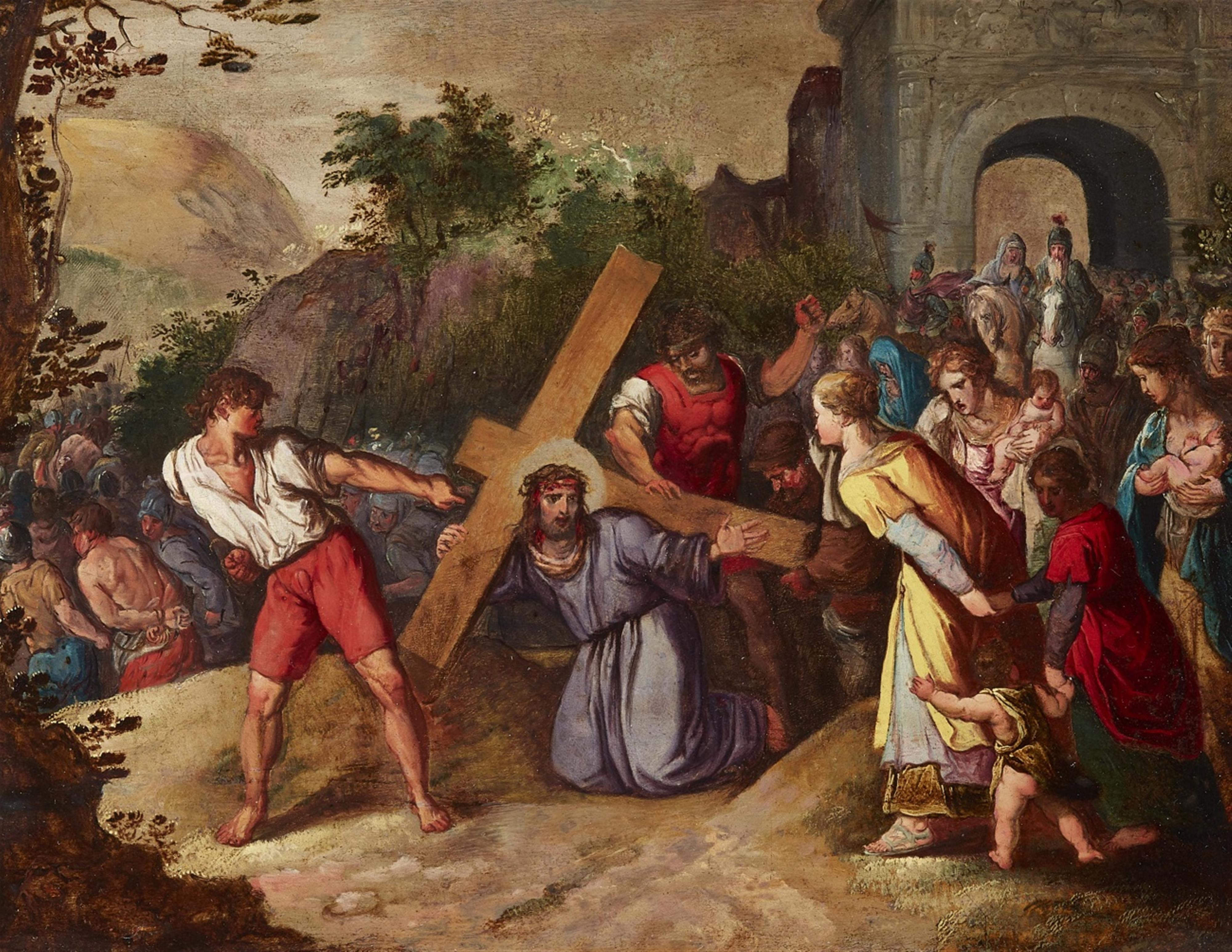 Probably Flemish Artist 19th century - Christ falling under the cross - image-1