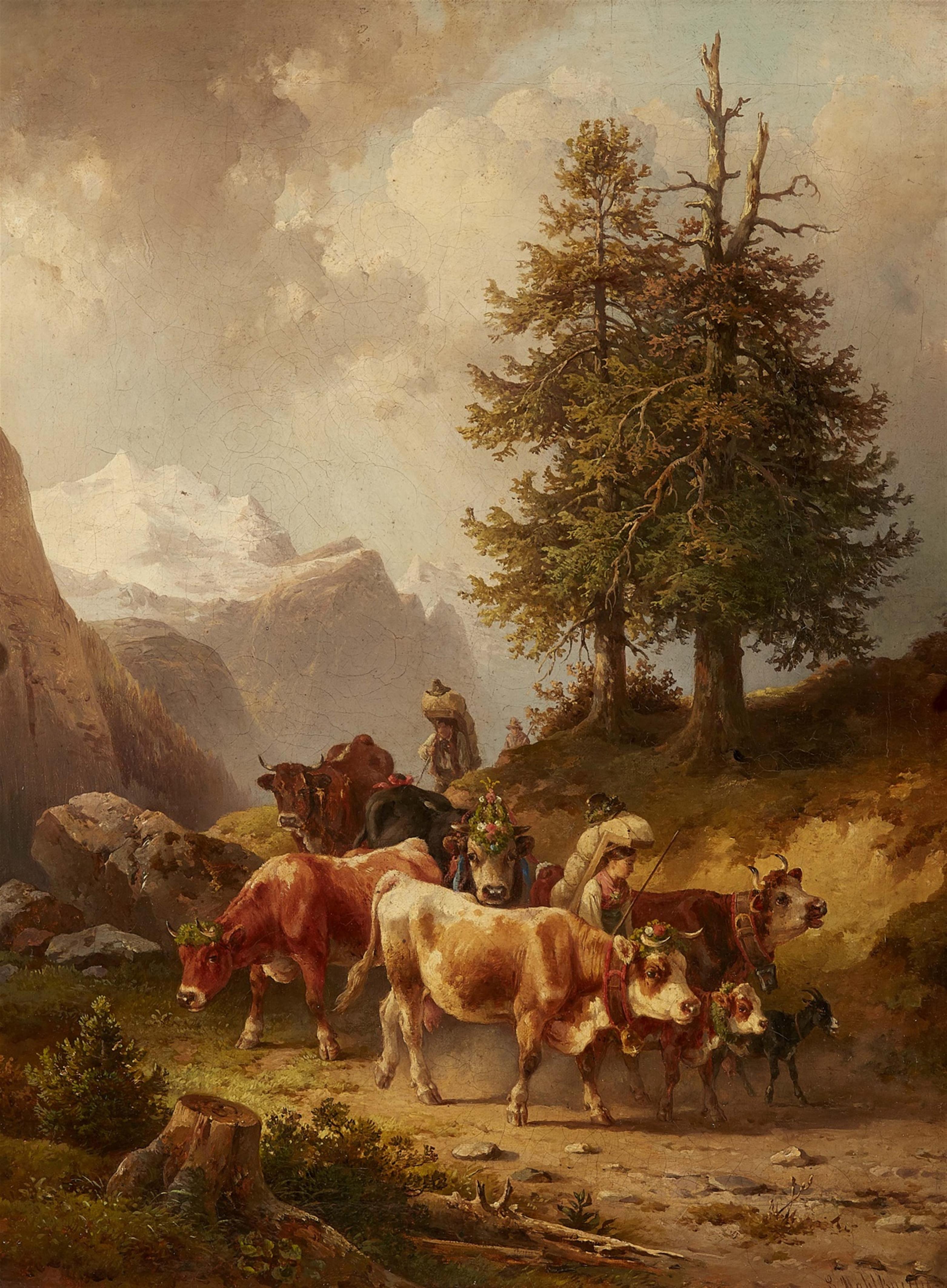 Edmund Mahlknecht - Heimkehr einer Herde bei nahendem Gewitter - image-1