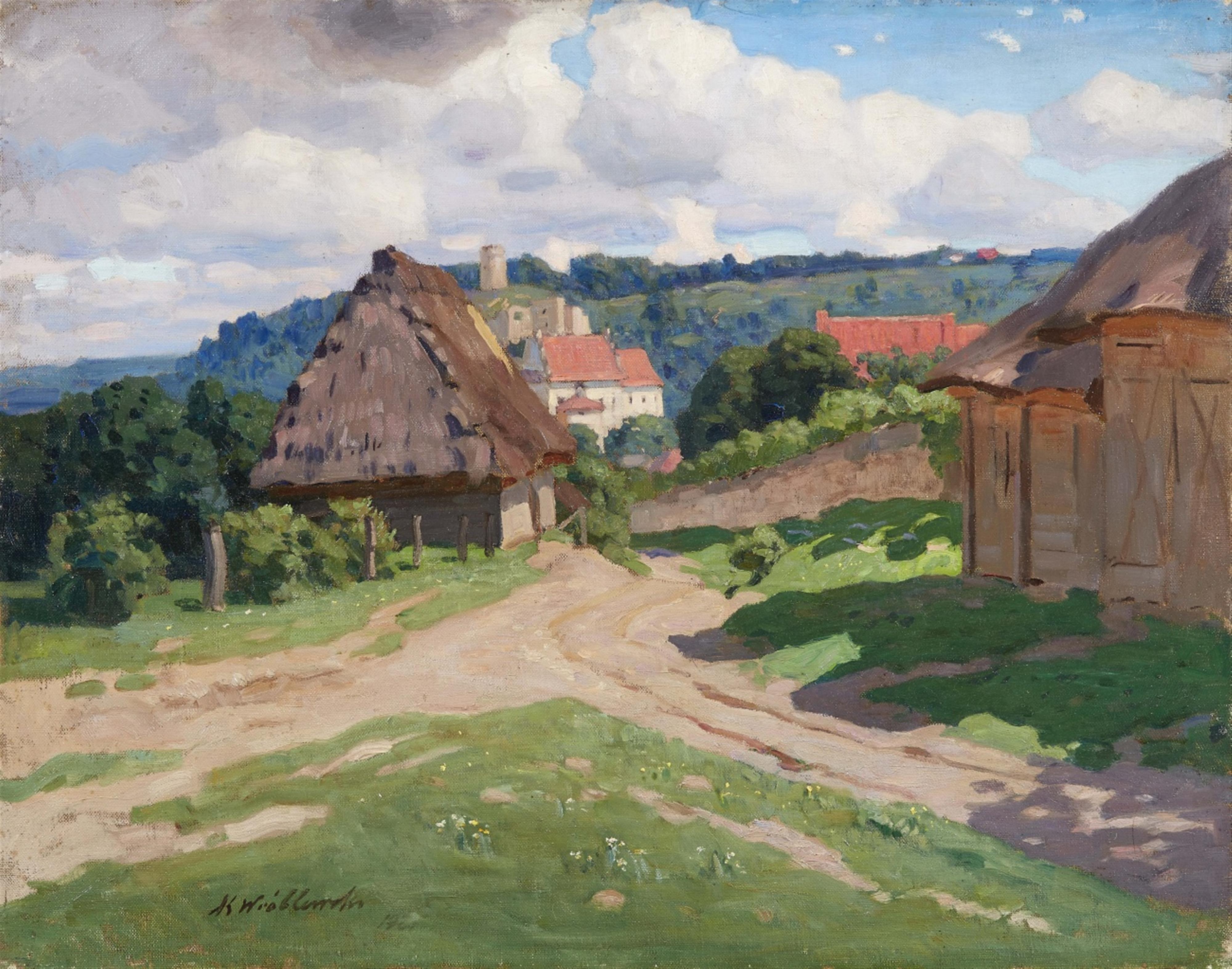 Konstantin Haritonov Wroblewsky - Bergige Landschaft bei einer Burg - image-1