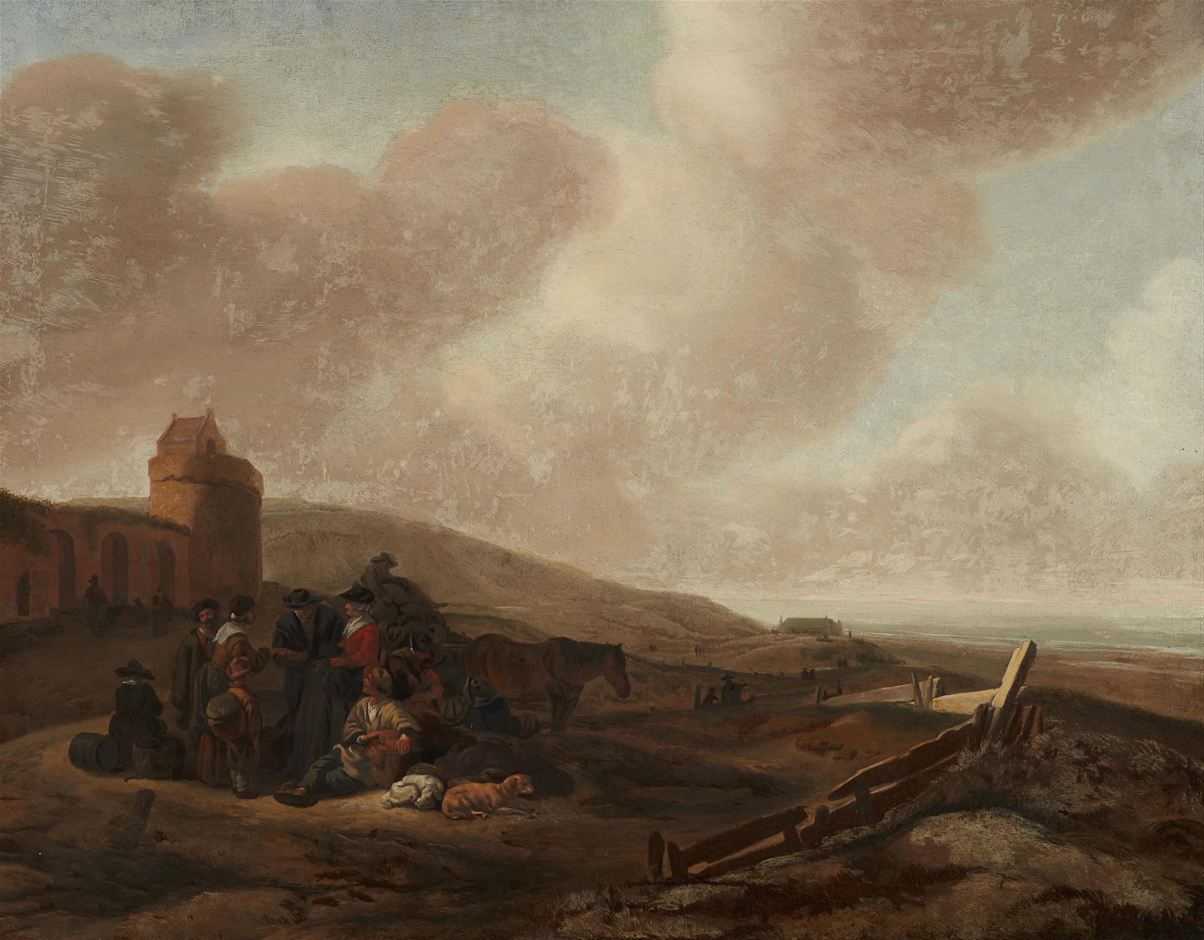 Esselens - Dune Landscape with Travellers and Merchants - image-1