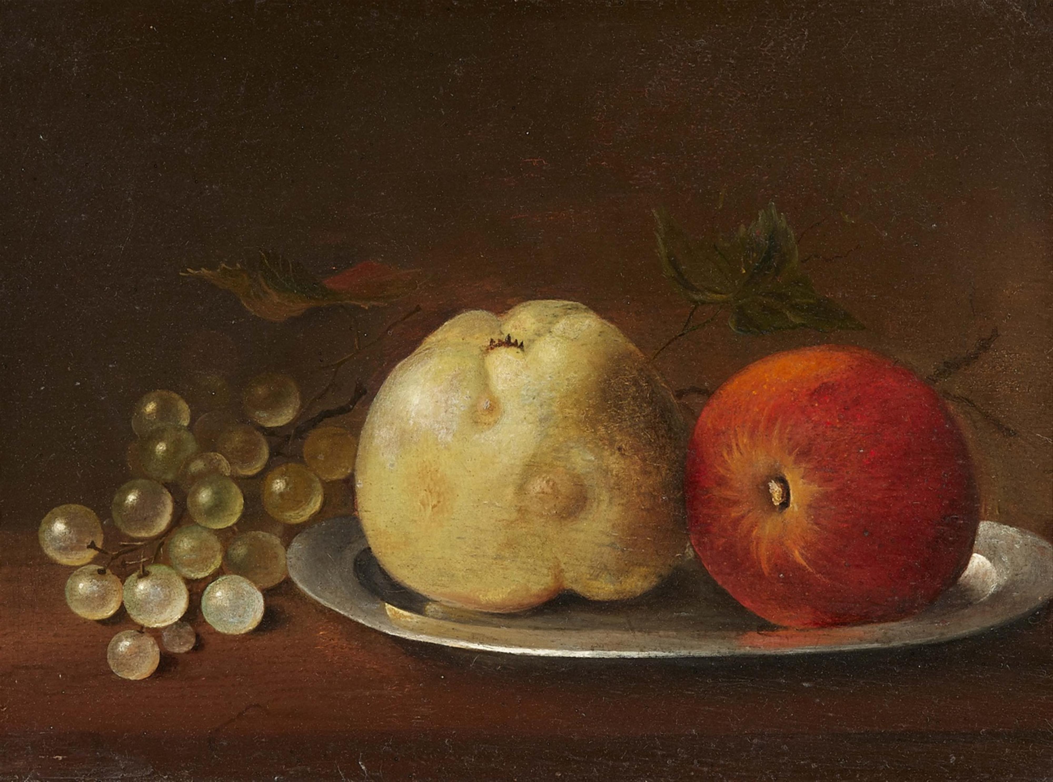 Dutch School 17th century - Still Life with Grapes, Quince, and Apple - image-1