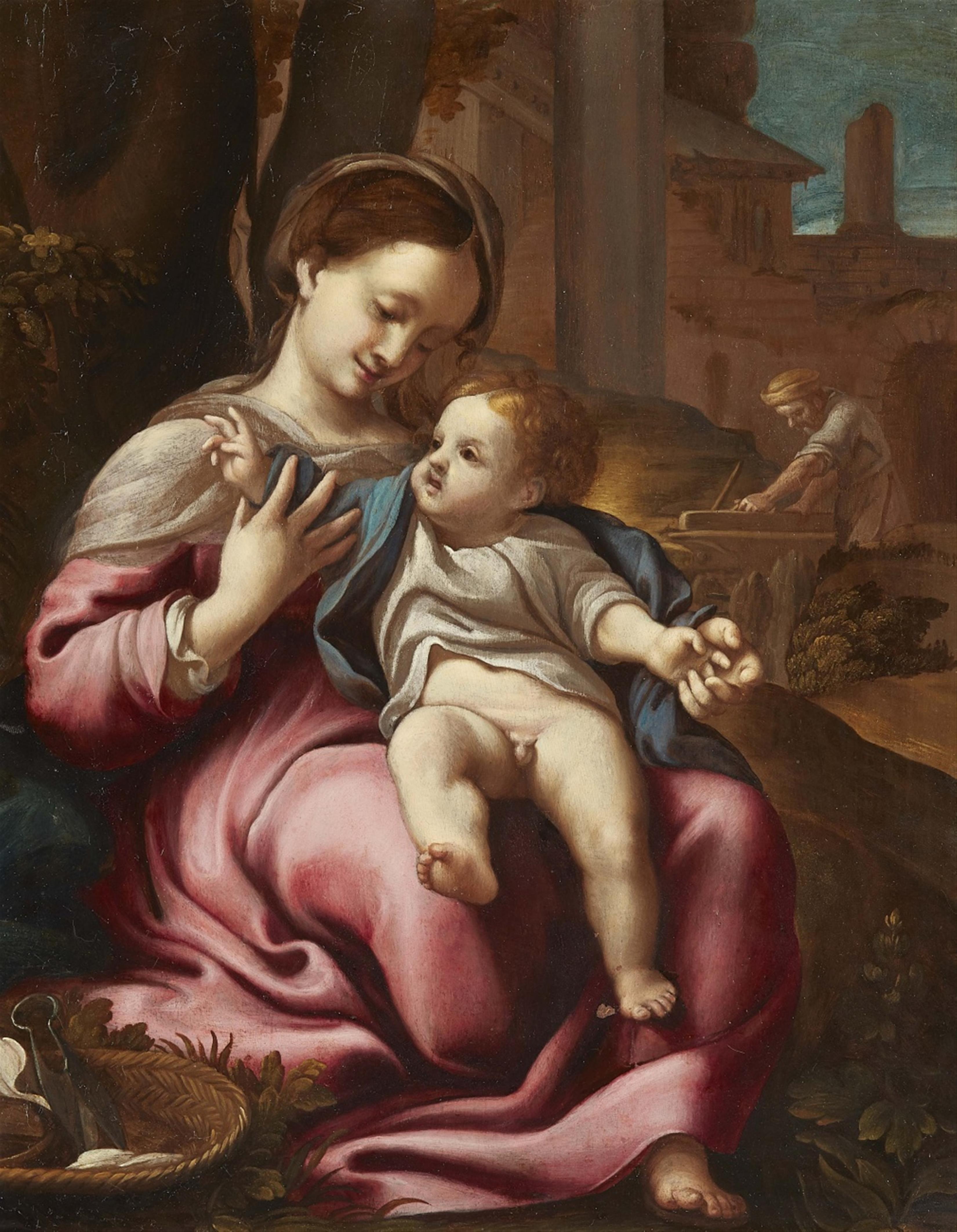 Italienischer Meister in der Art des Correggio - Heilige Familie - image-1