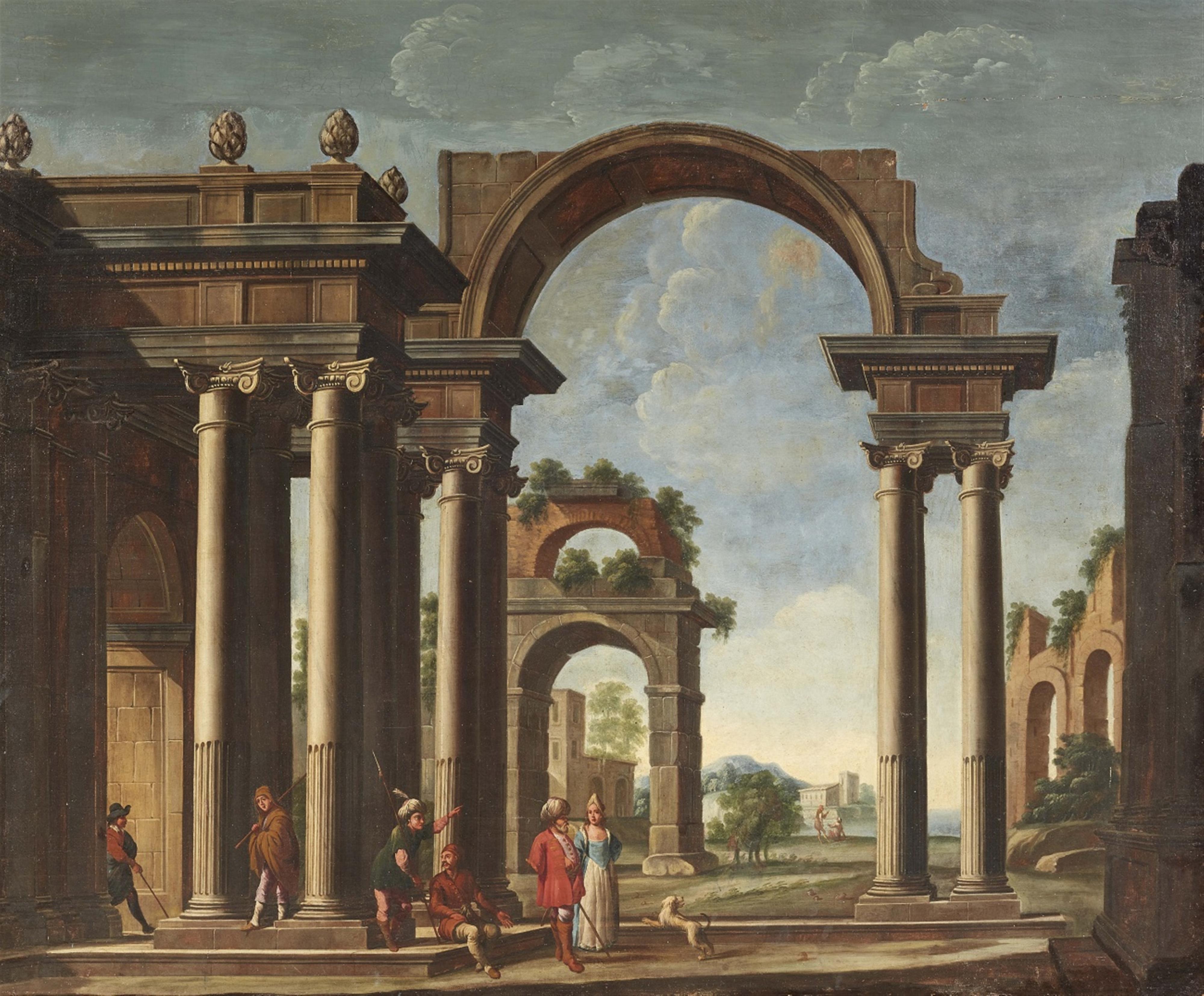 Italienischer Meister des 18. Jahrhunderts - Zwei Architekturcapriccios - image-1