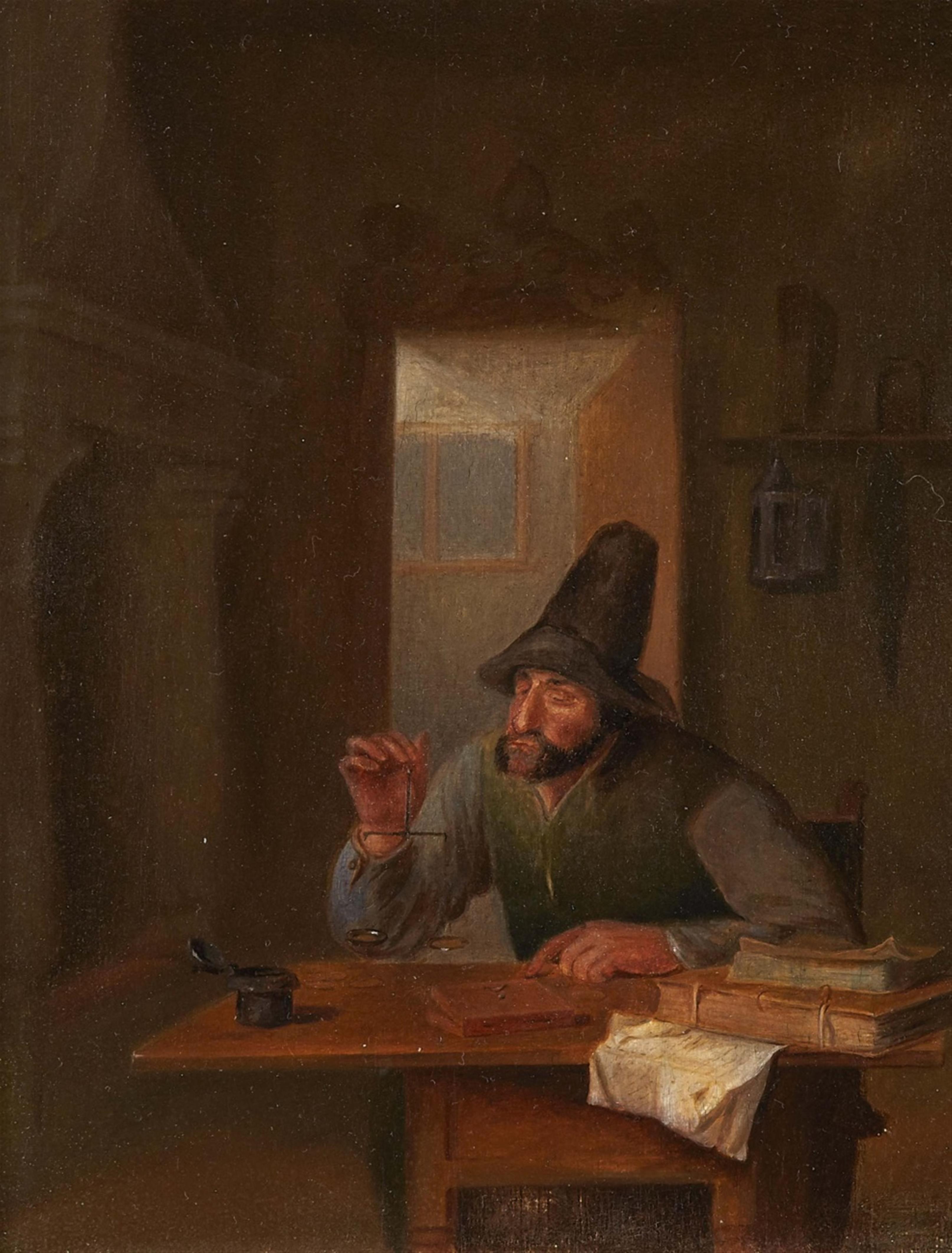 Niederländischer Meister des 17. Jahrhunderts - Interieur mit Geldzähler - image-1