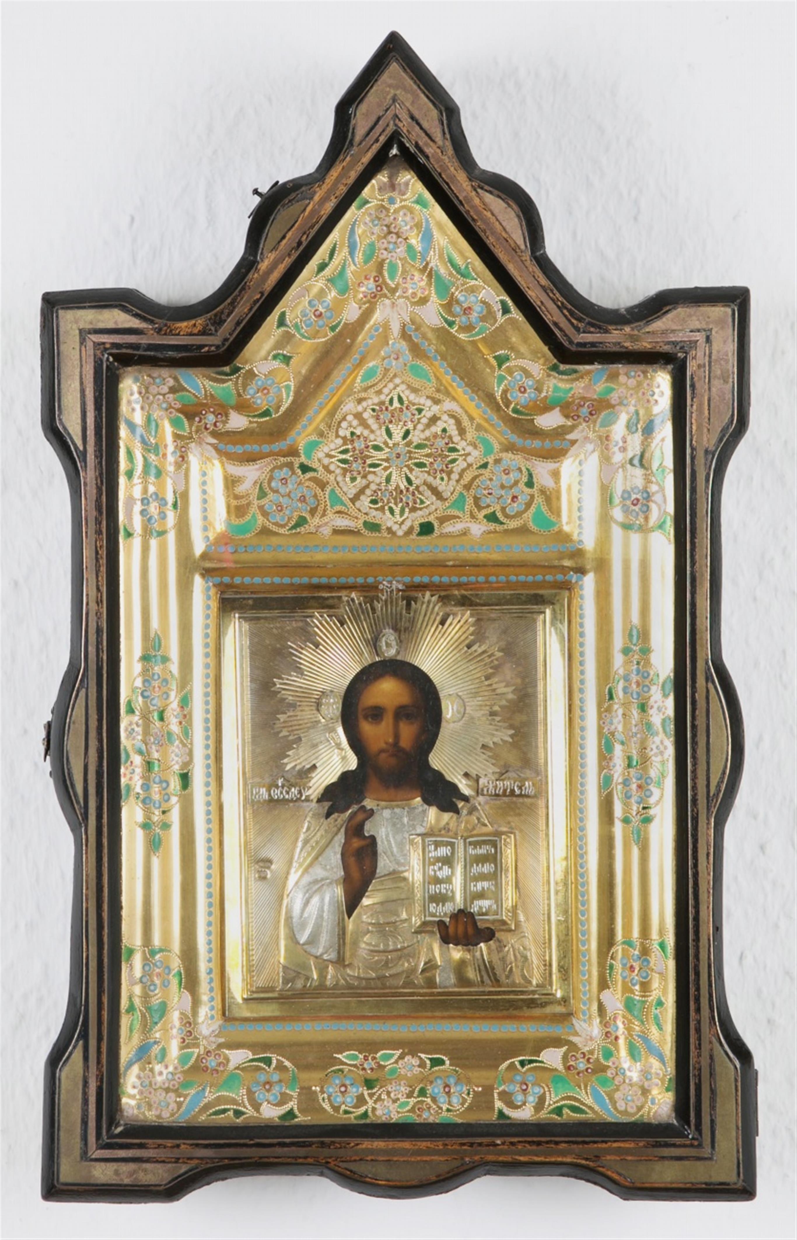 Russia Moskau, Anfang 20. Jahrhundert - Ikone mit der Darstellung des Christus Pantokrator - image-1
