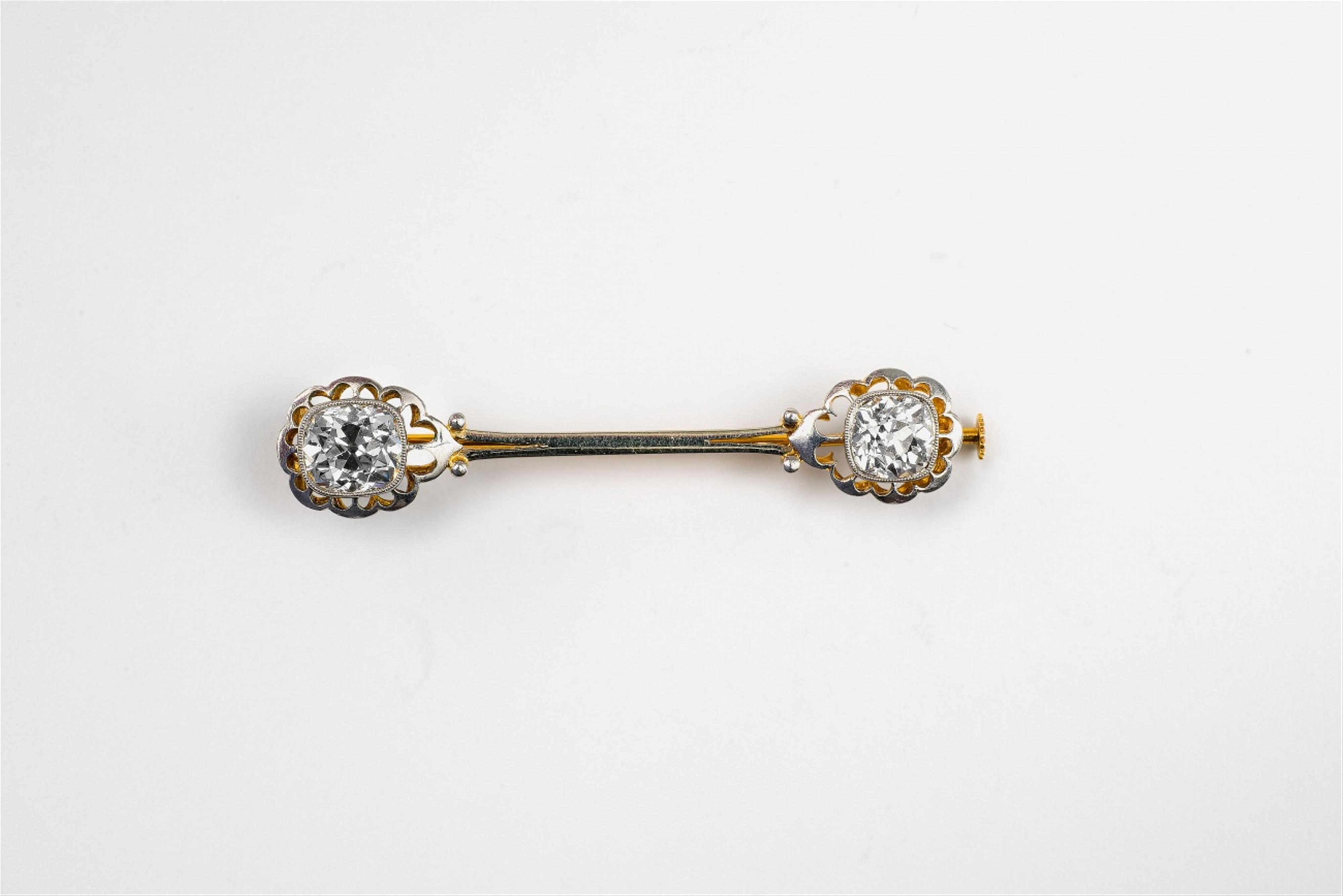An 18k gold and diamond Belle Epoque pin - image-1